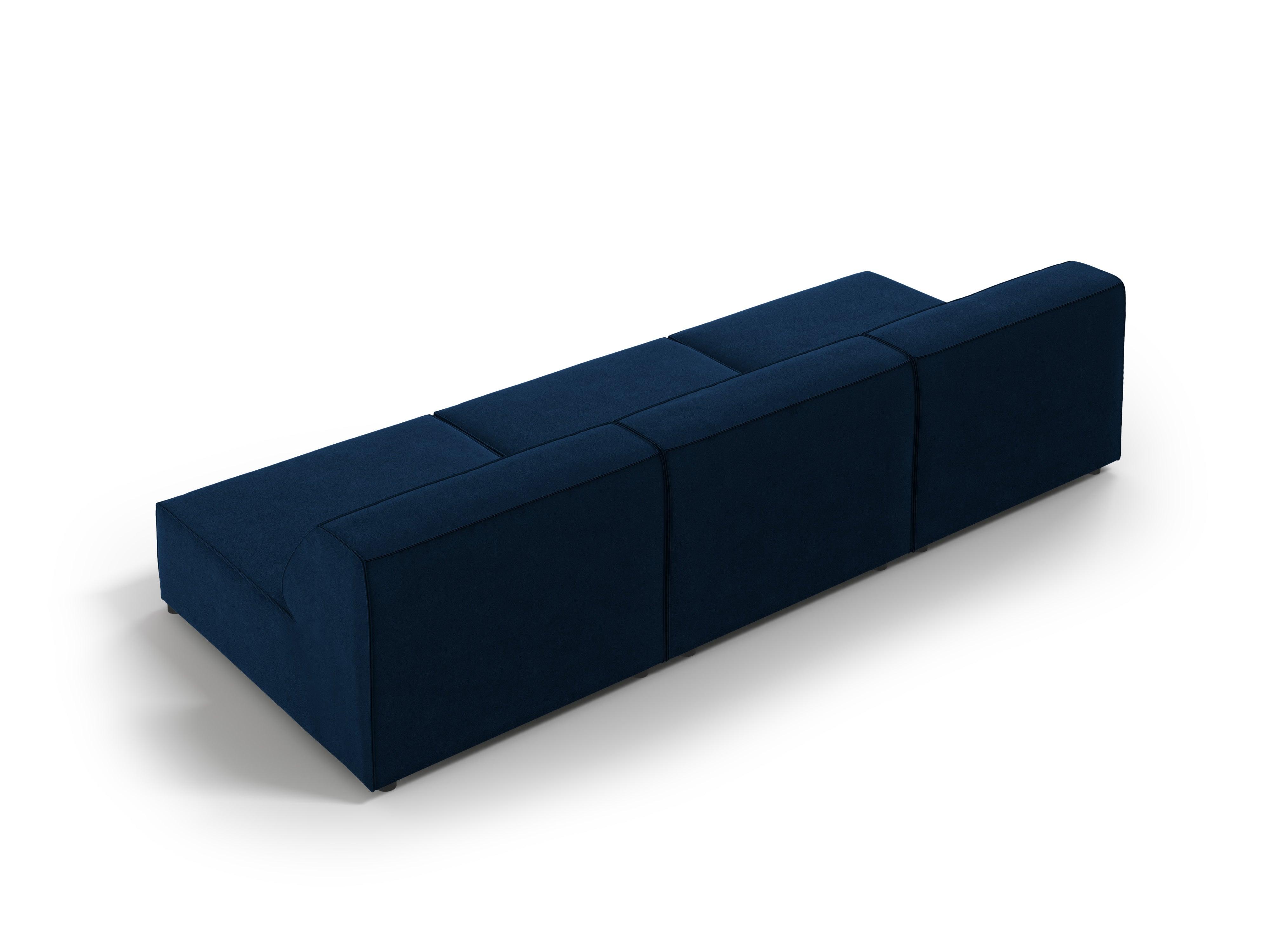 Sofa aksamitna 3-osobowa otwarta JODIE granat królewski Micadoni    Eye on Design