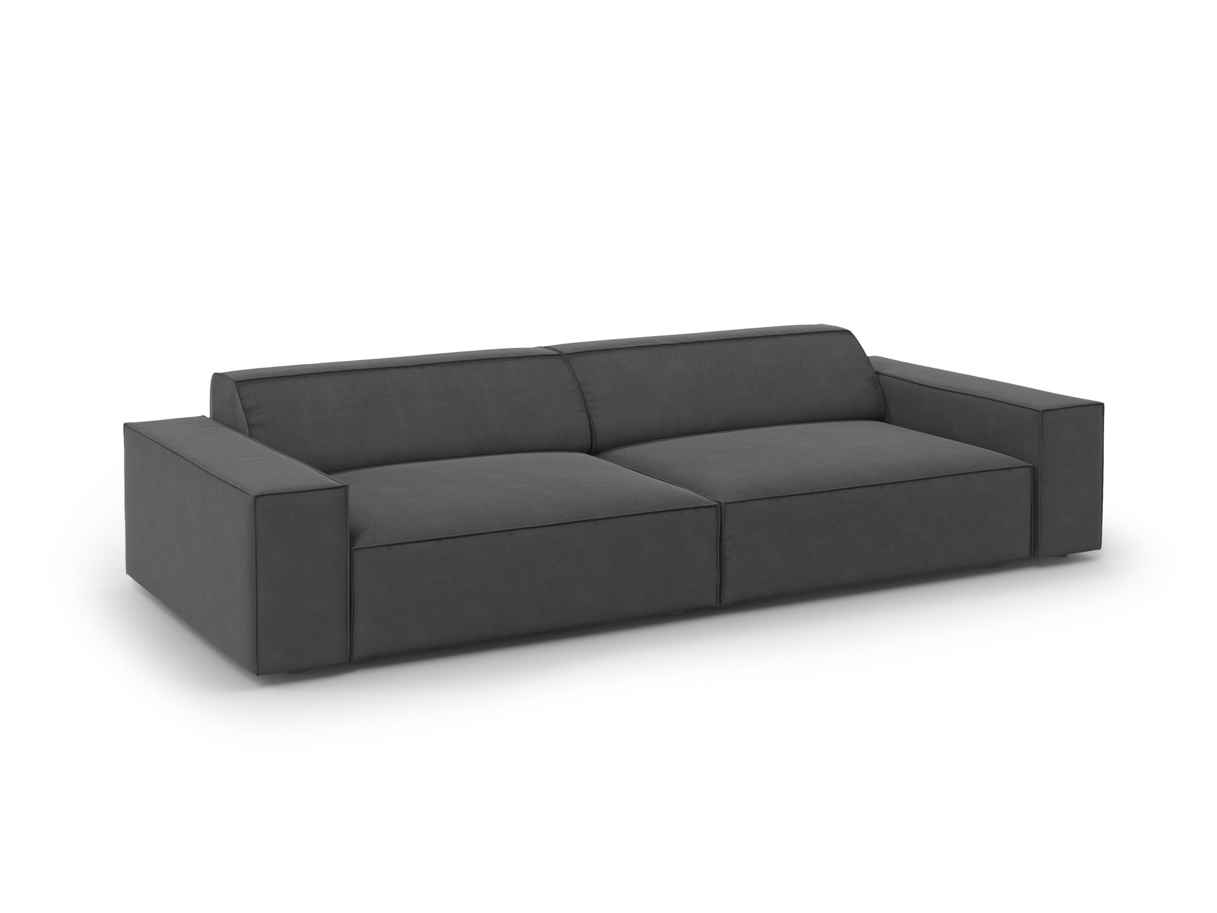 Sofa aksamitna 3-osobowa JODIE ciemnoszary Micadoni    Eye on Design