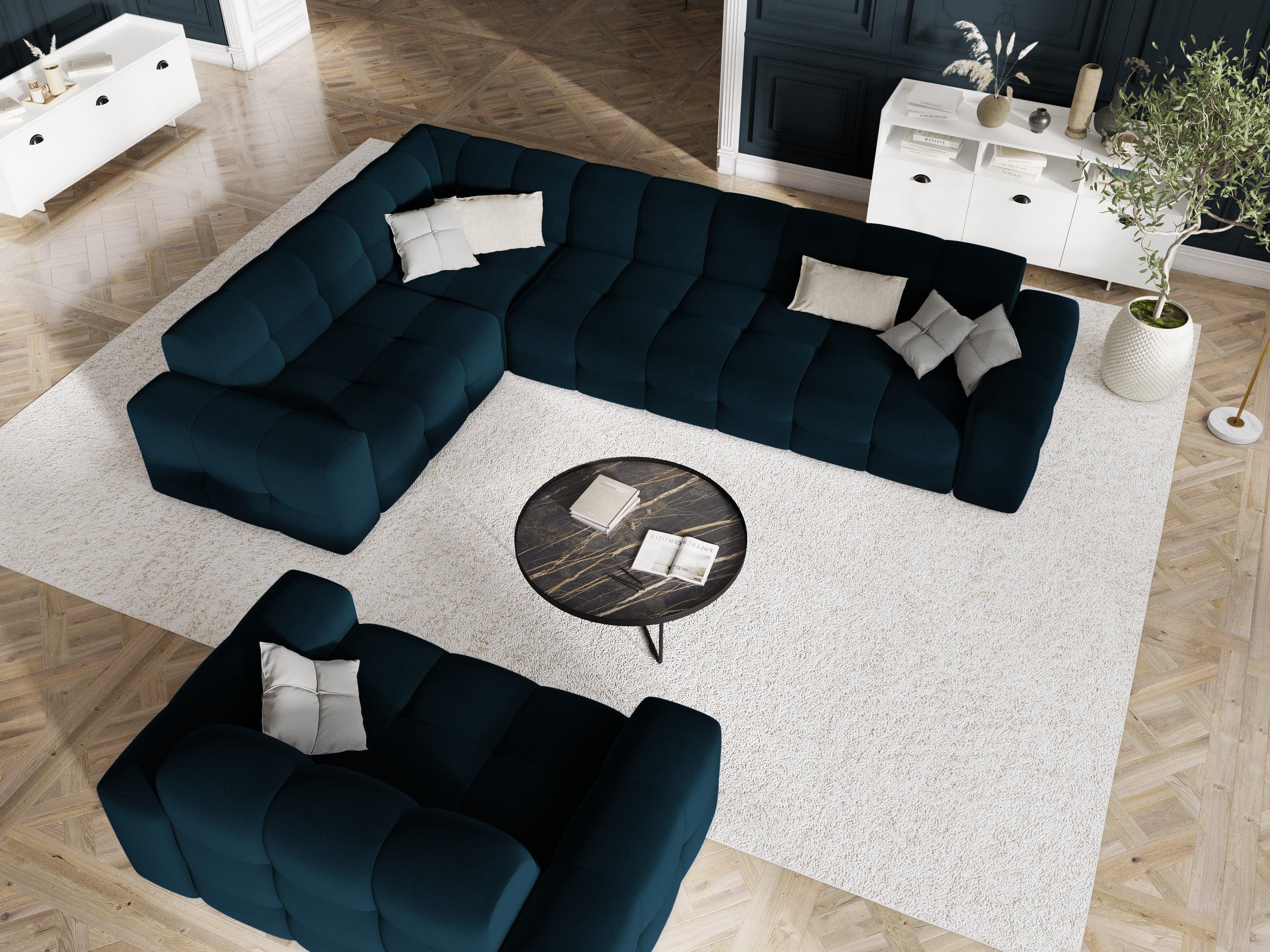 Narożnik lewostronny 6-osobowy KENDAL granatowy Micadoni    Eye on Design