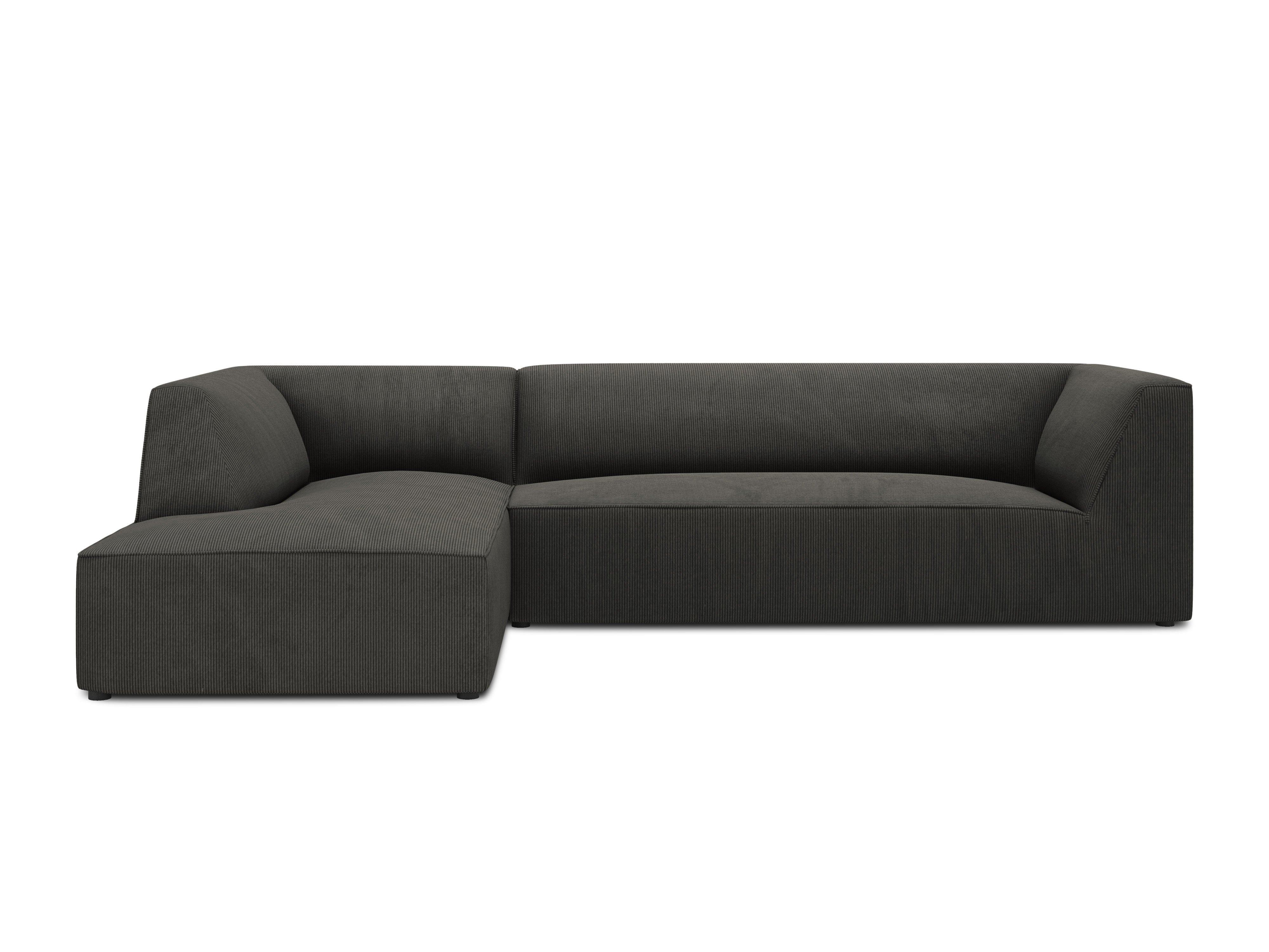 Narożnik sztruksowy 4-osobowy lewostronny RUBY ciemnoszary Micadoni    Eye on Design
