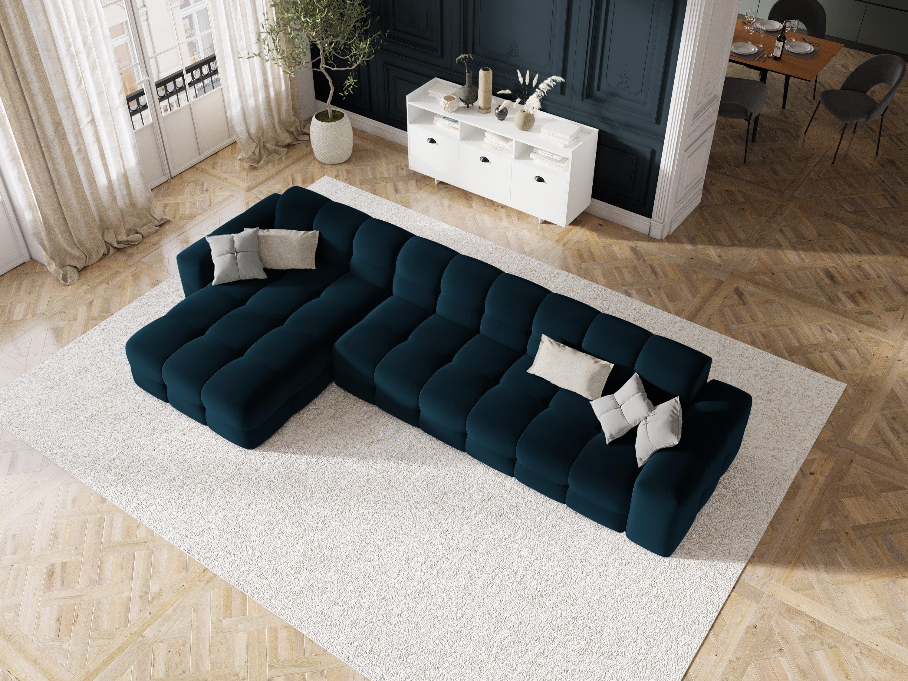 Narożnik lewostronny 5-osobowy KENDAL granatowy Micadoni    Eye on Design