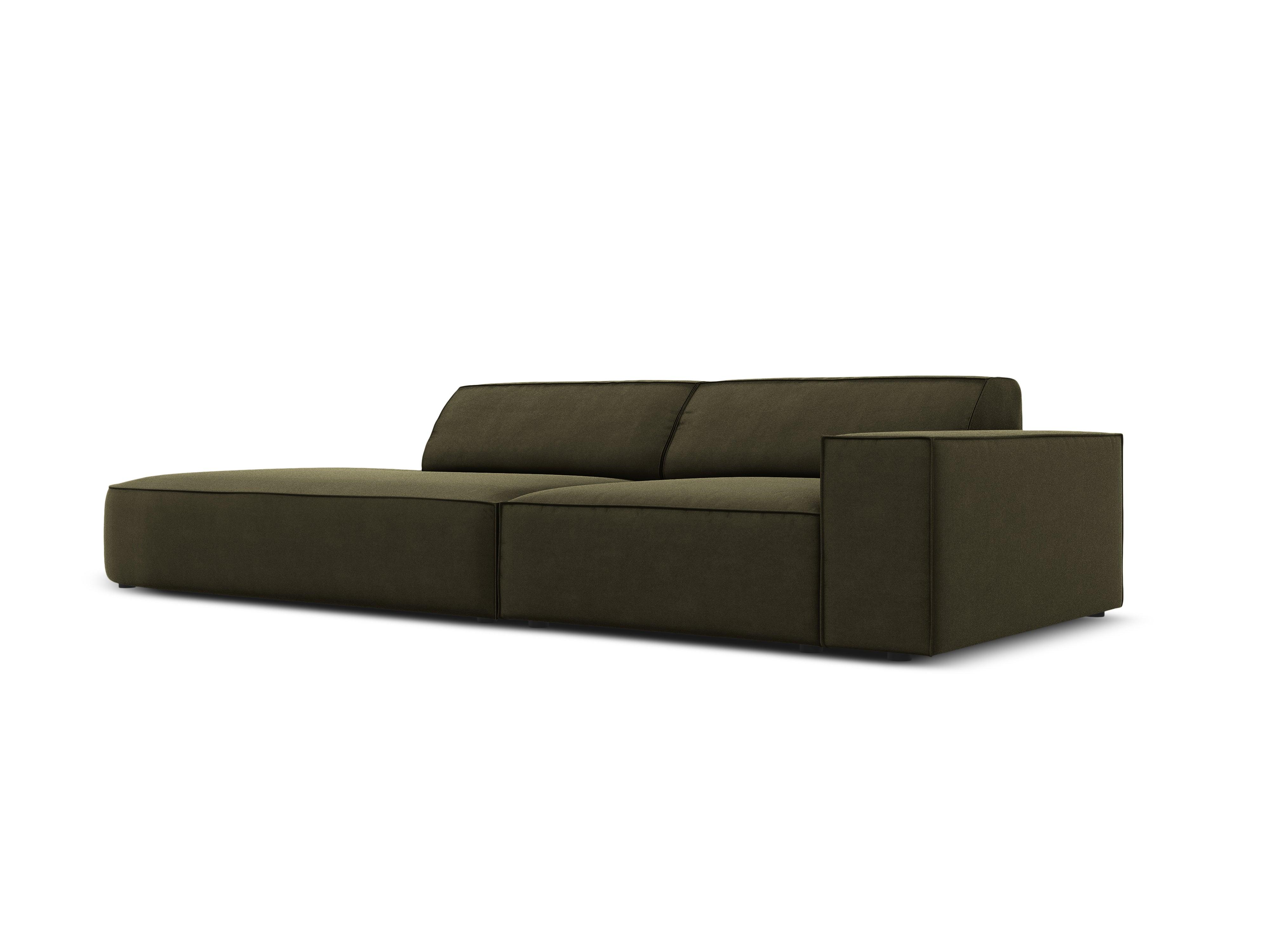 Sofa aksamitna lewostronna okrągła 3-osobowa JODIE zielony Micadoni    Eye on Design