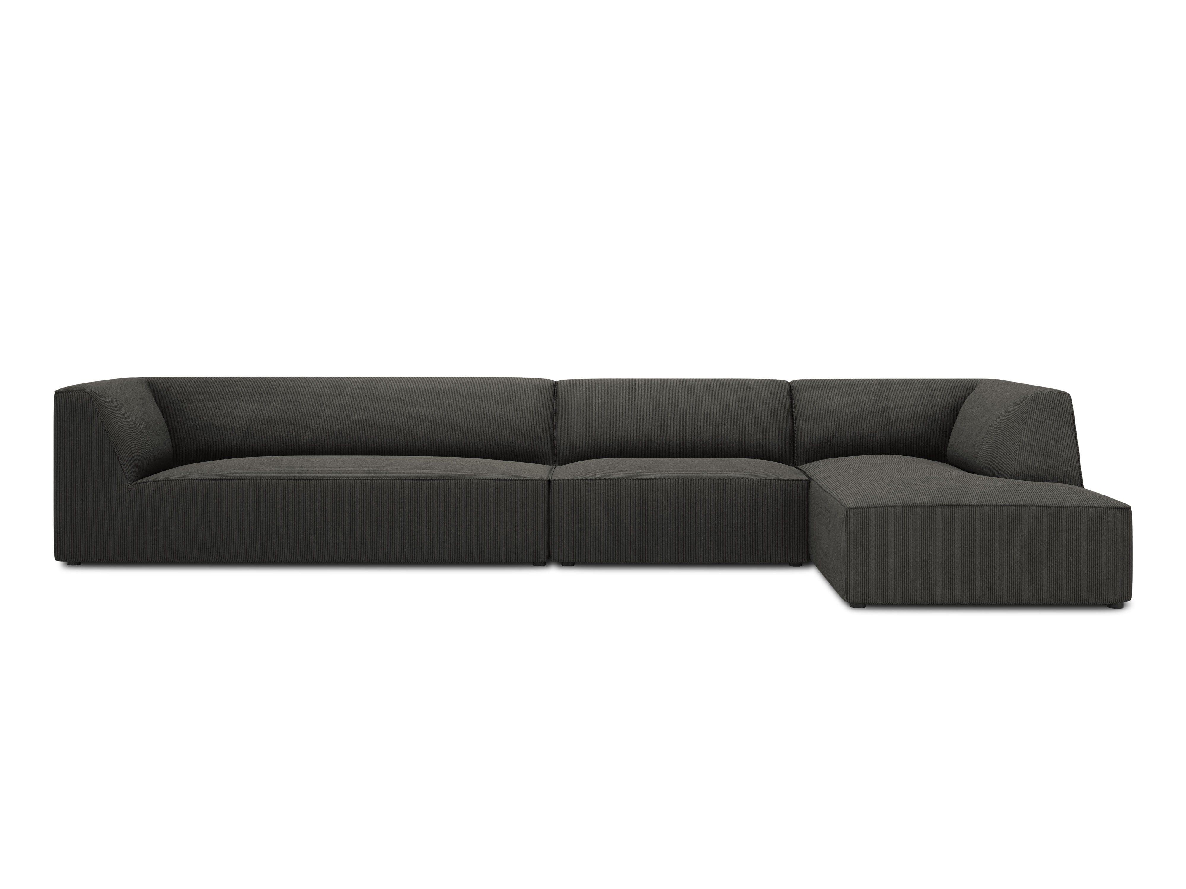Narożnik sztruksowy 5-osobowy prawostronny RUBY ciemnoszary Micadoni    Eye on Design