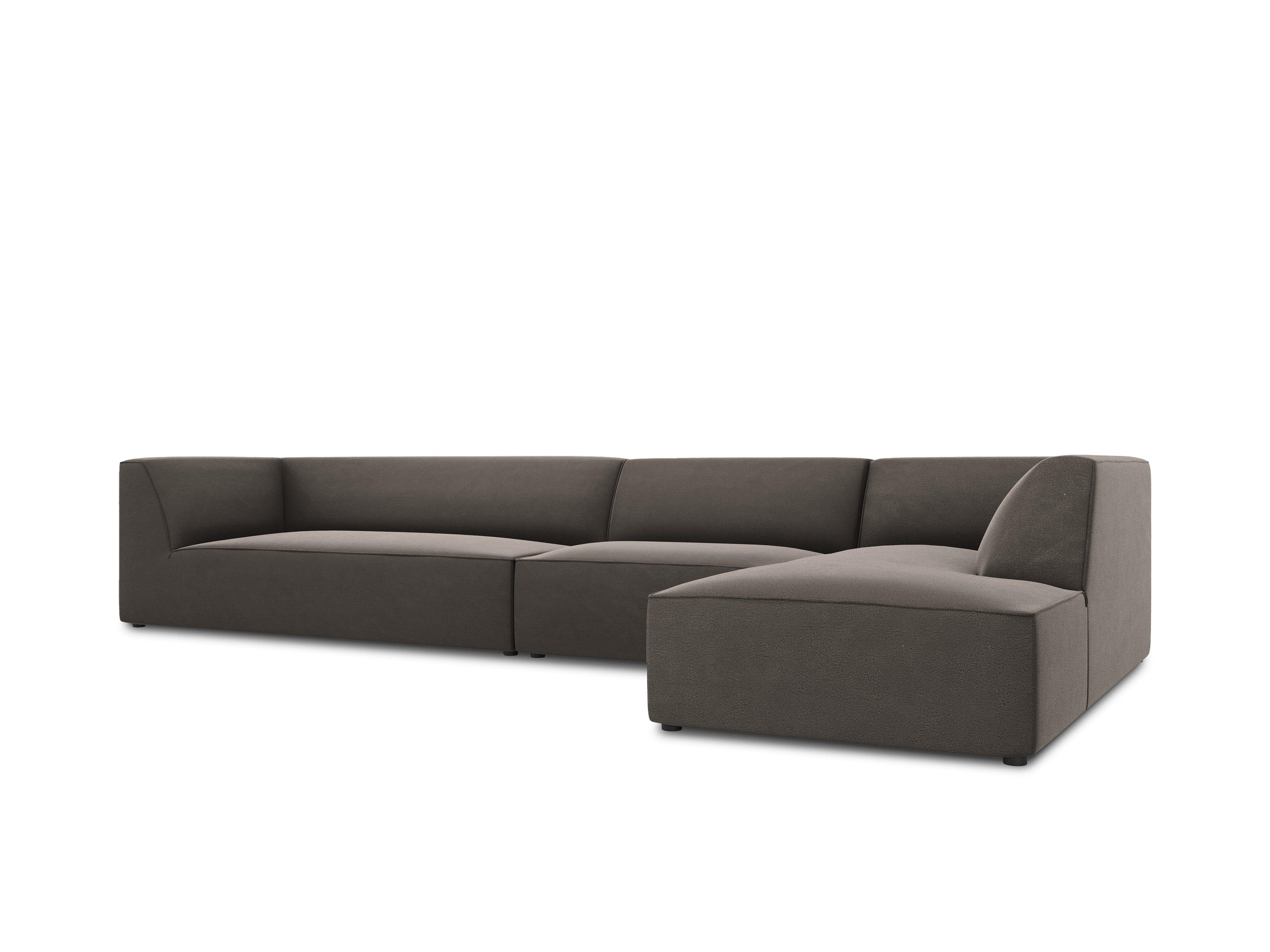 Narożnik aksamitny 5-osobowy prawostronny RUBY ciemnoszary Micadoni    Eye on Design