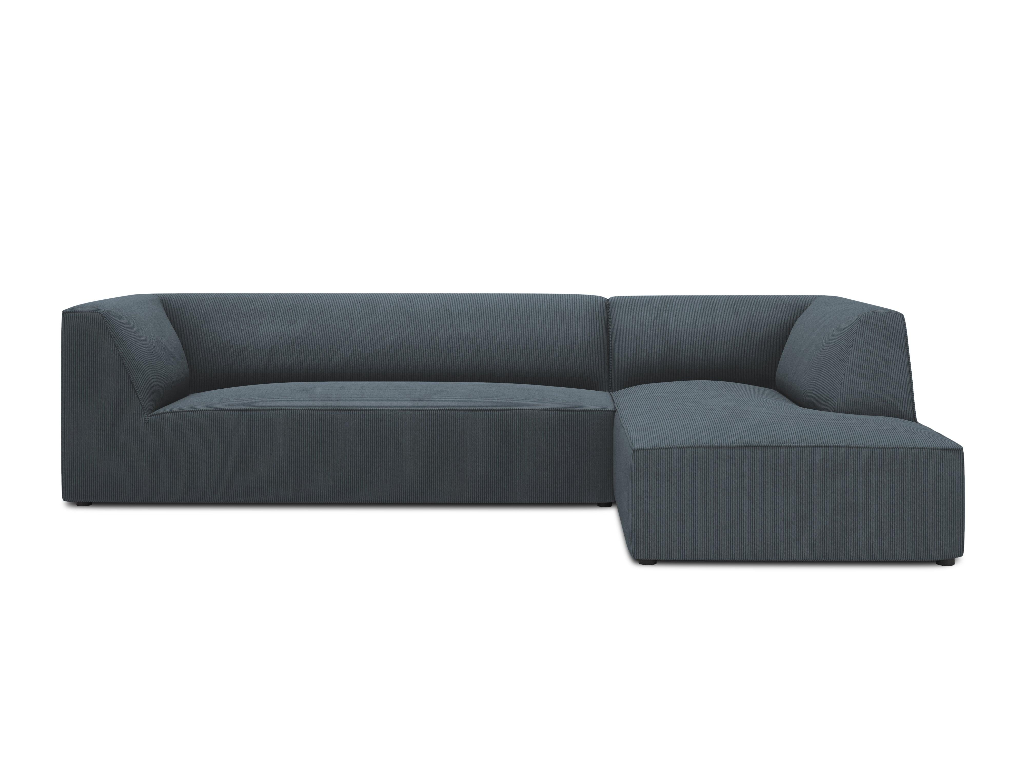 Narożnik sztruksowy 4-osobowy prawostronny RUBY niebieski Micadoni    Eye on Design