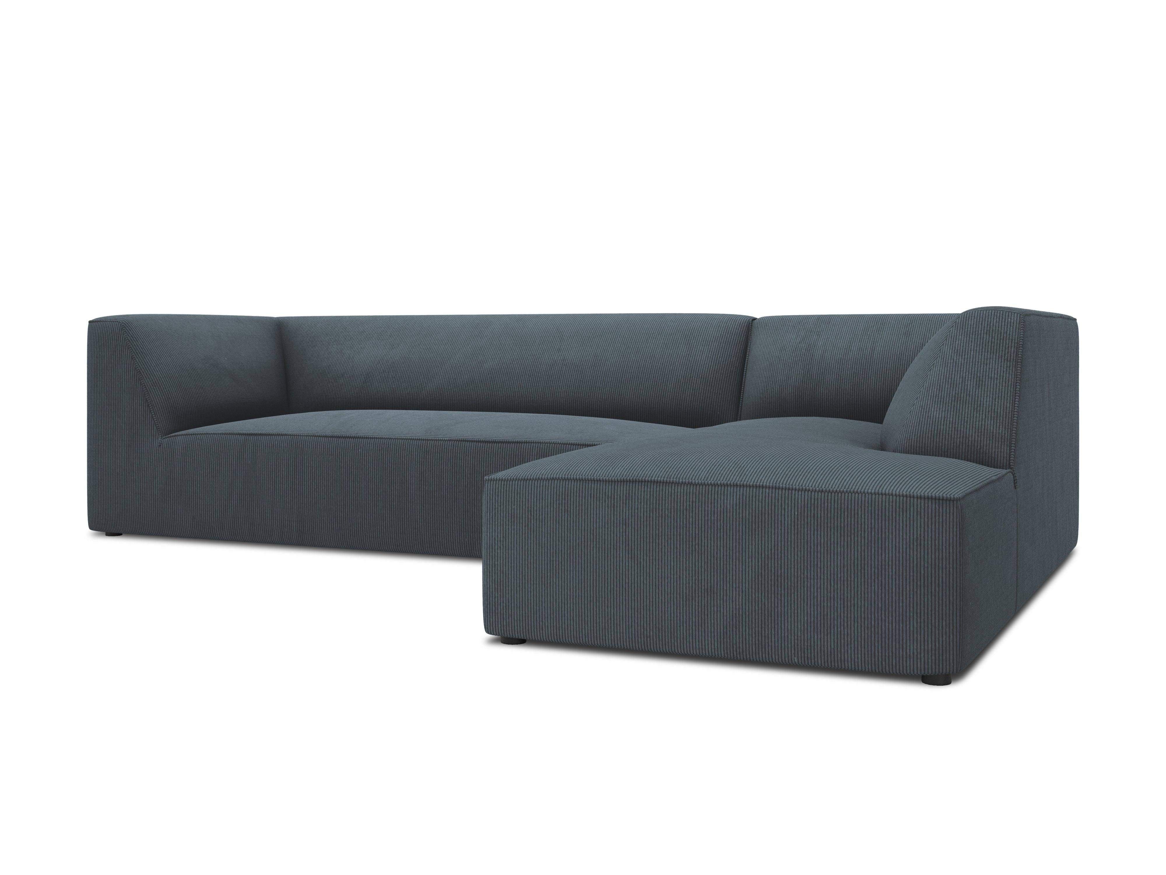 Narożnik sztruksowy 4-osobowy prawostronny RUBY niebieski Micadoni    Eye on Design