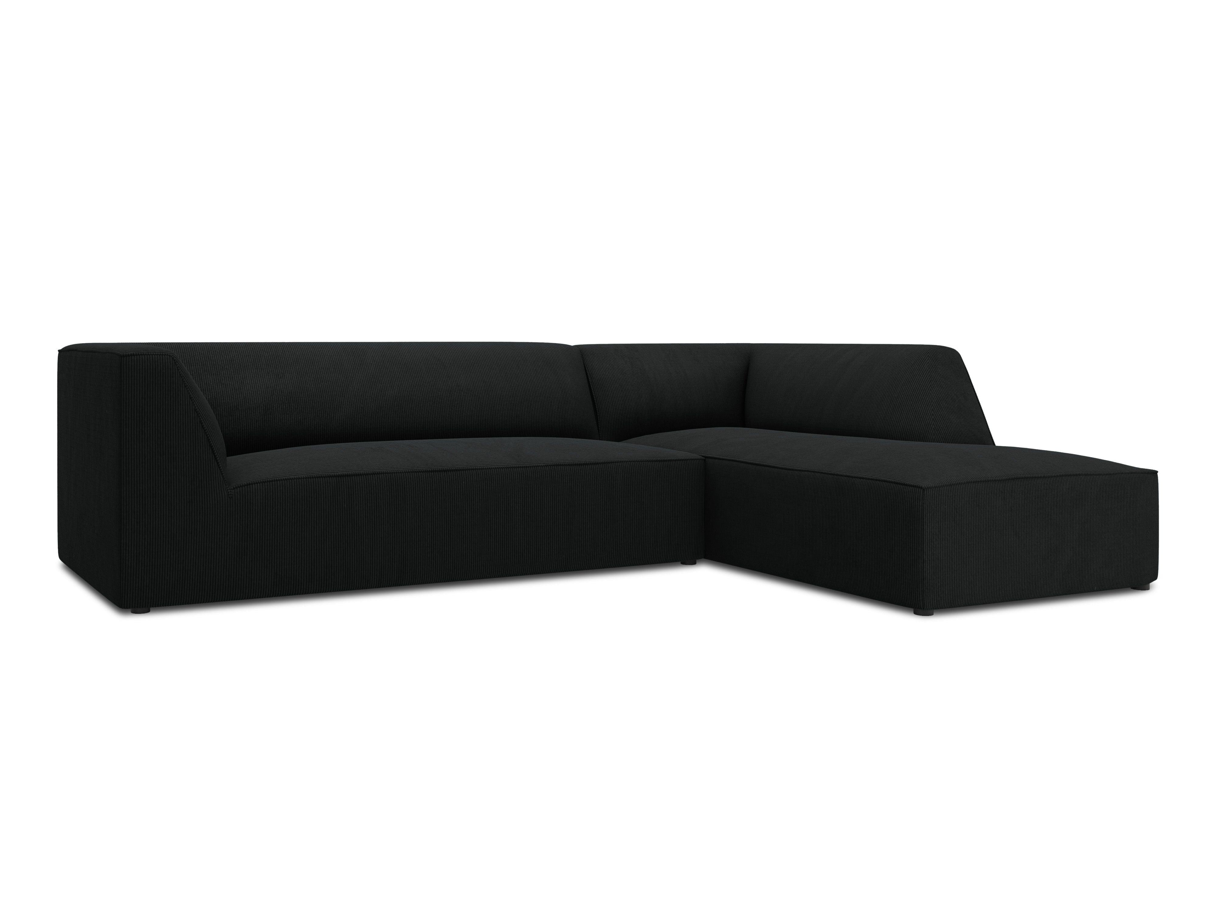 Narożnik sztruksowy 4-osobowy prawostronny RUBY czarny Micadoni    Eye on Design