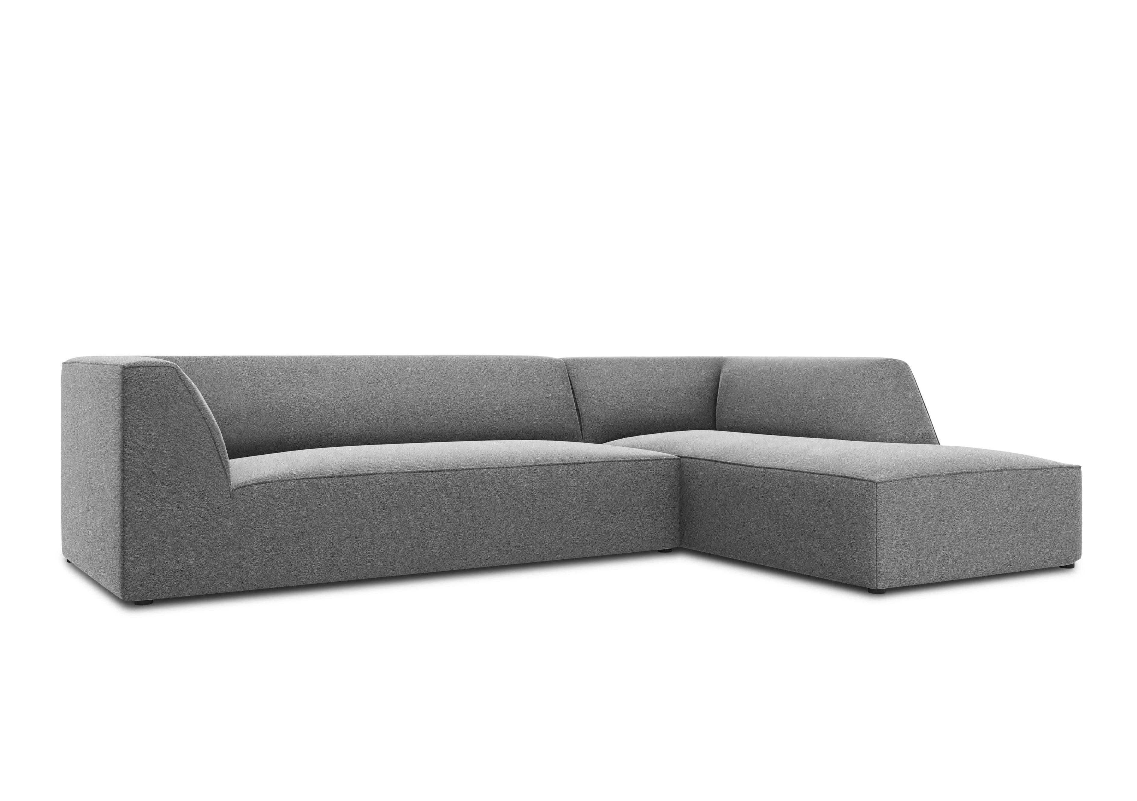 Narożnik aksamitny 4-osobowy prawostronny RUBY jasnoszary Micadoni    Eye on Design