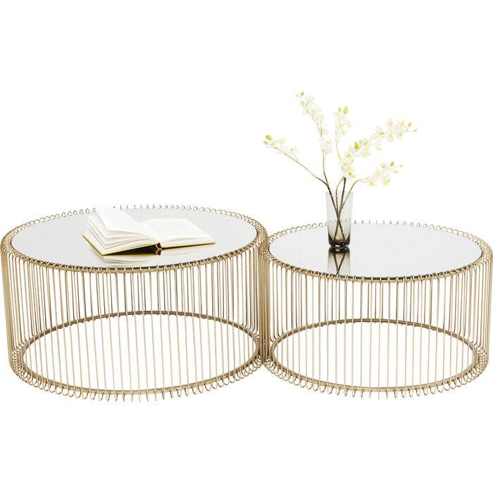 A set of WIRE gold coffee tables - Eye on Design