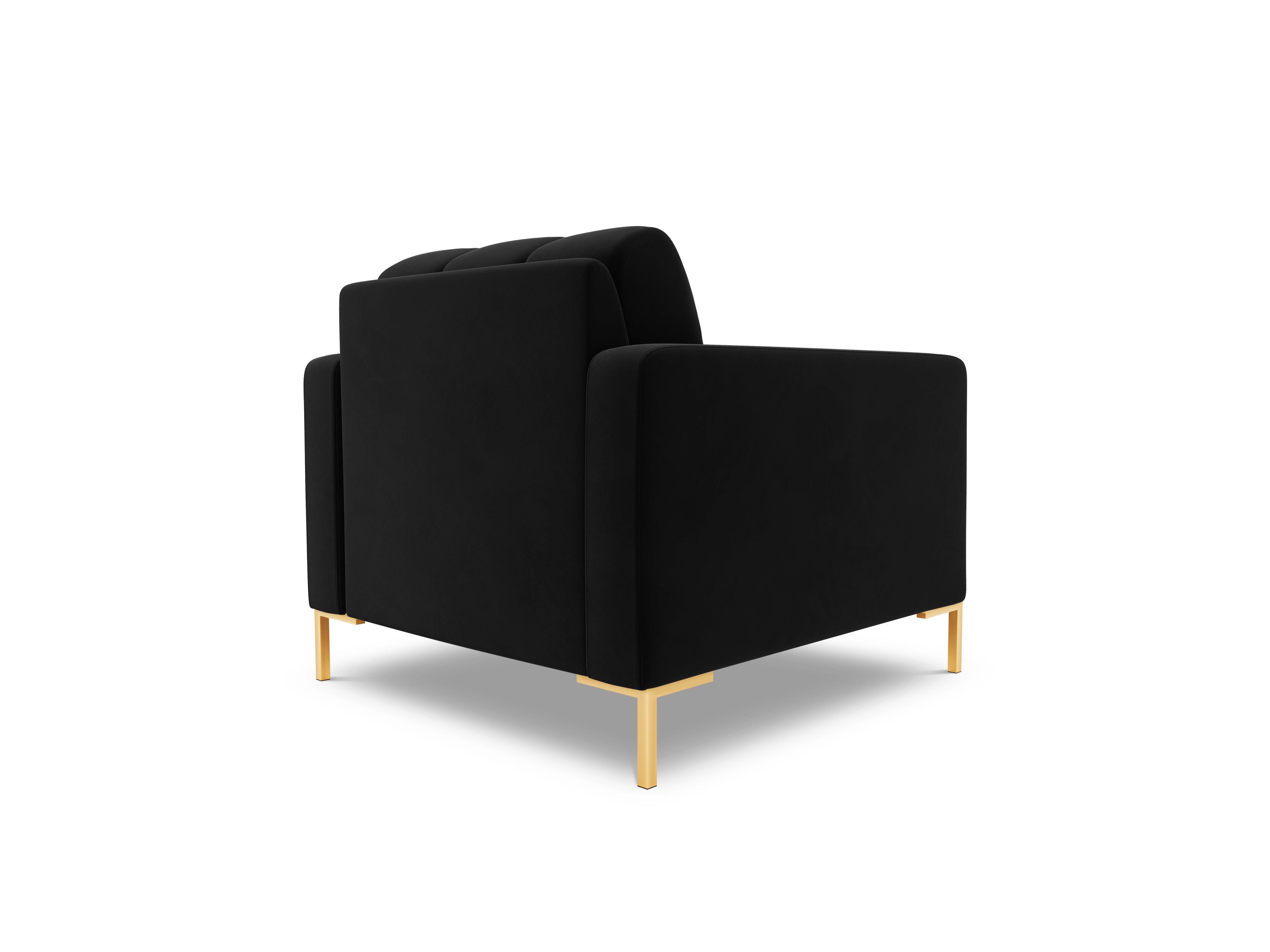 Armchair velvet BALI black with gold base - Eye on Design