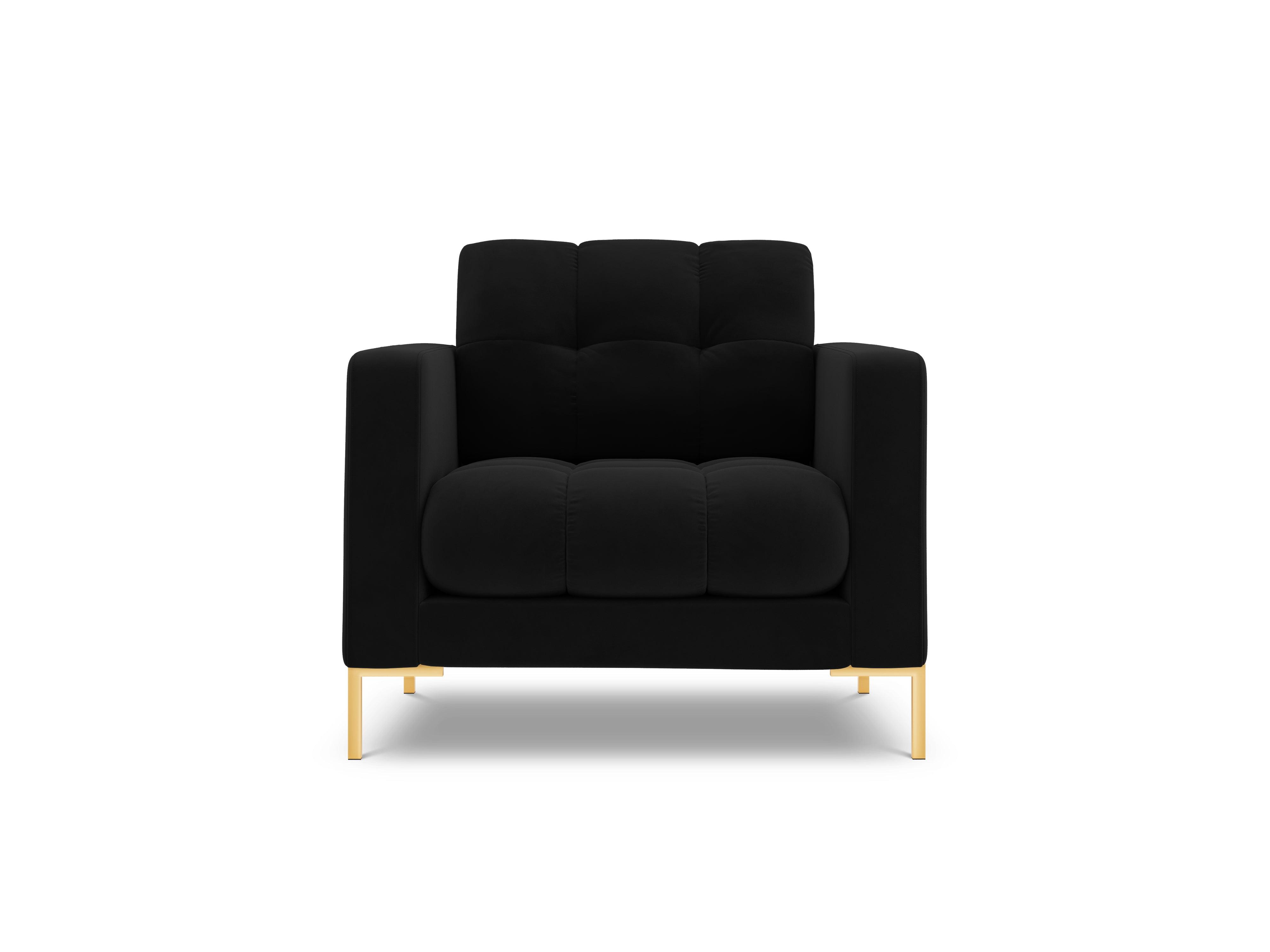 Armchair velvet BALI black with gold base - Eye on Design