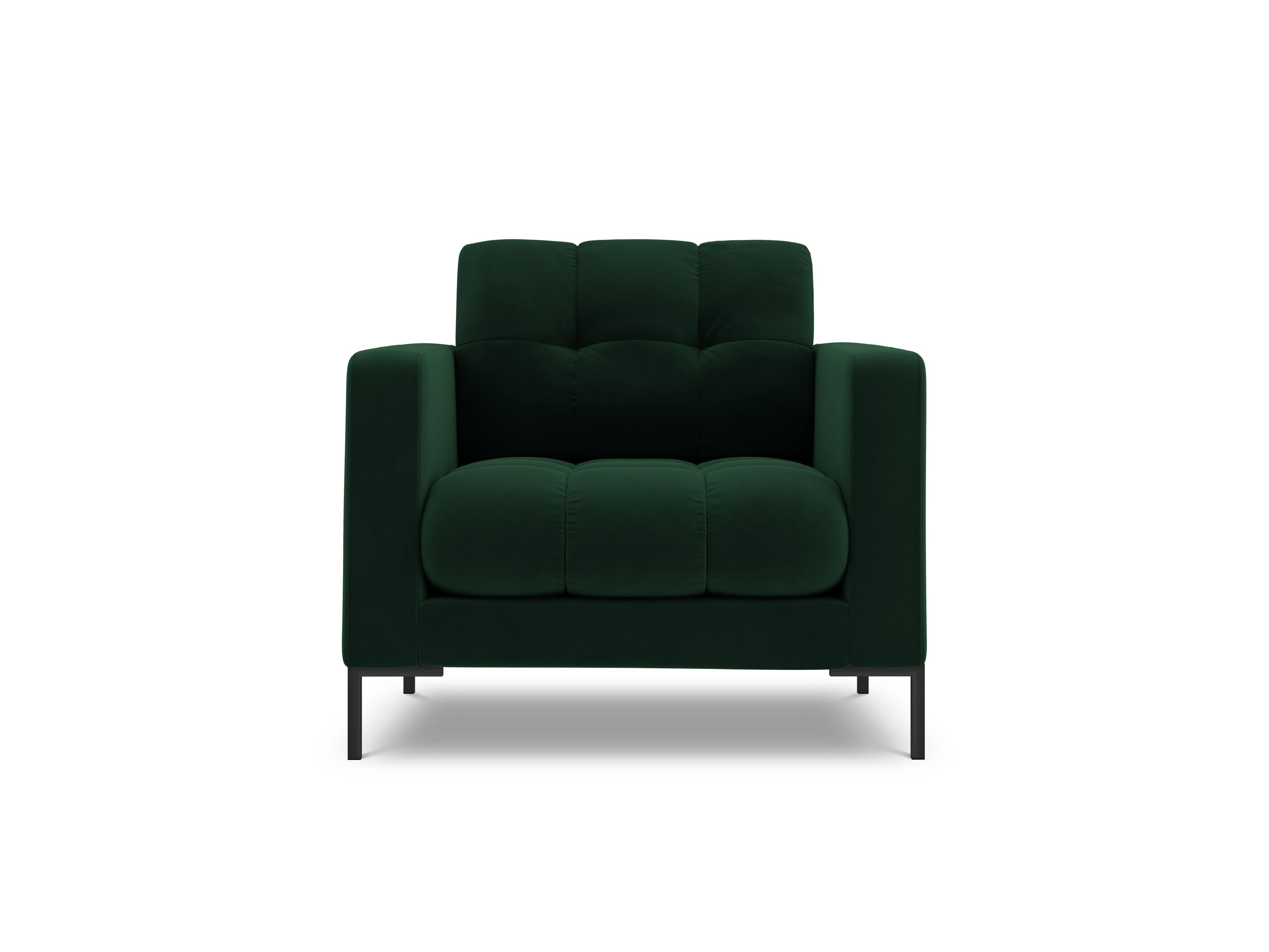 Armchair velvet BALI bottle green with black base - Eye on Design