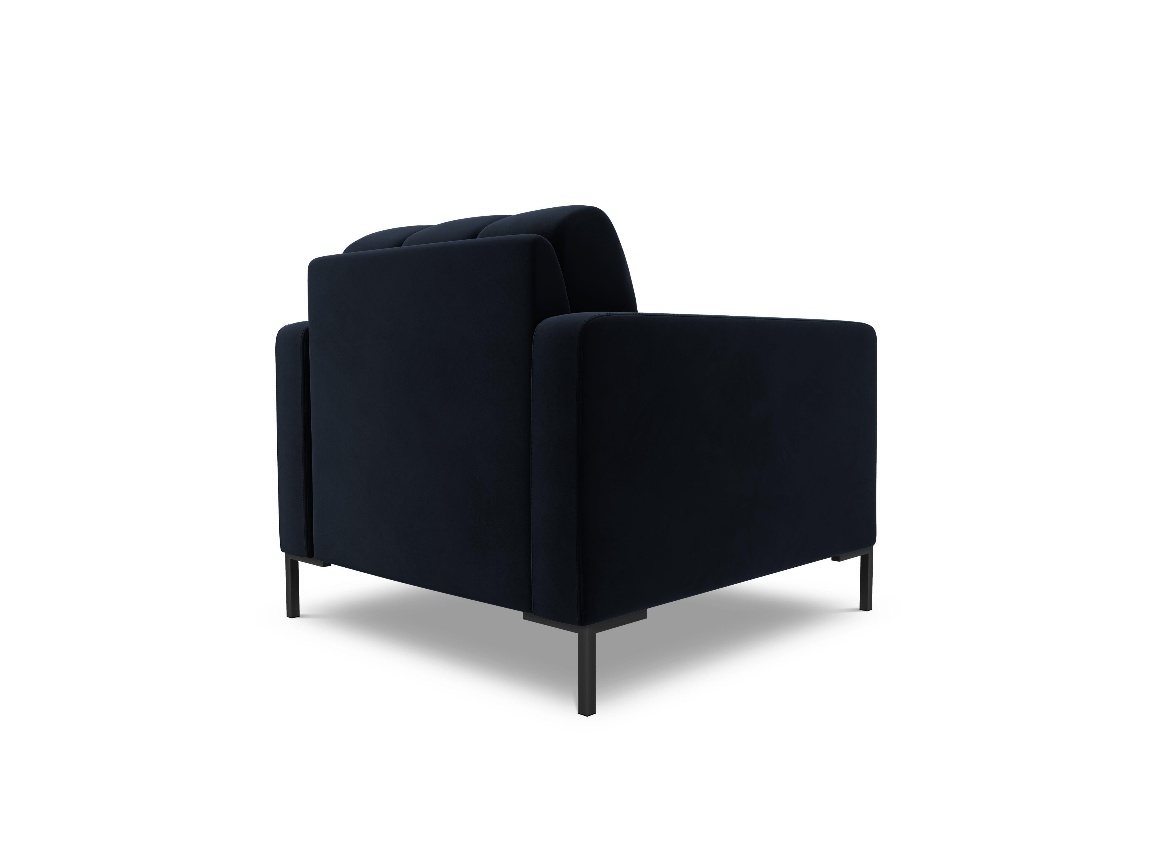 Armchair velvet BALI dark blue with black base - Eye on Design