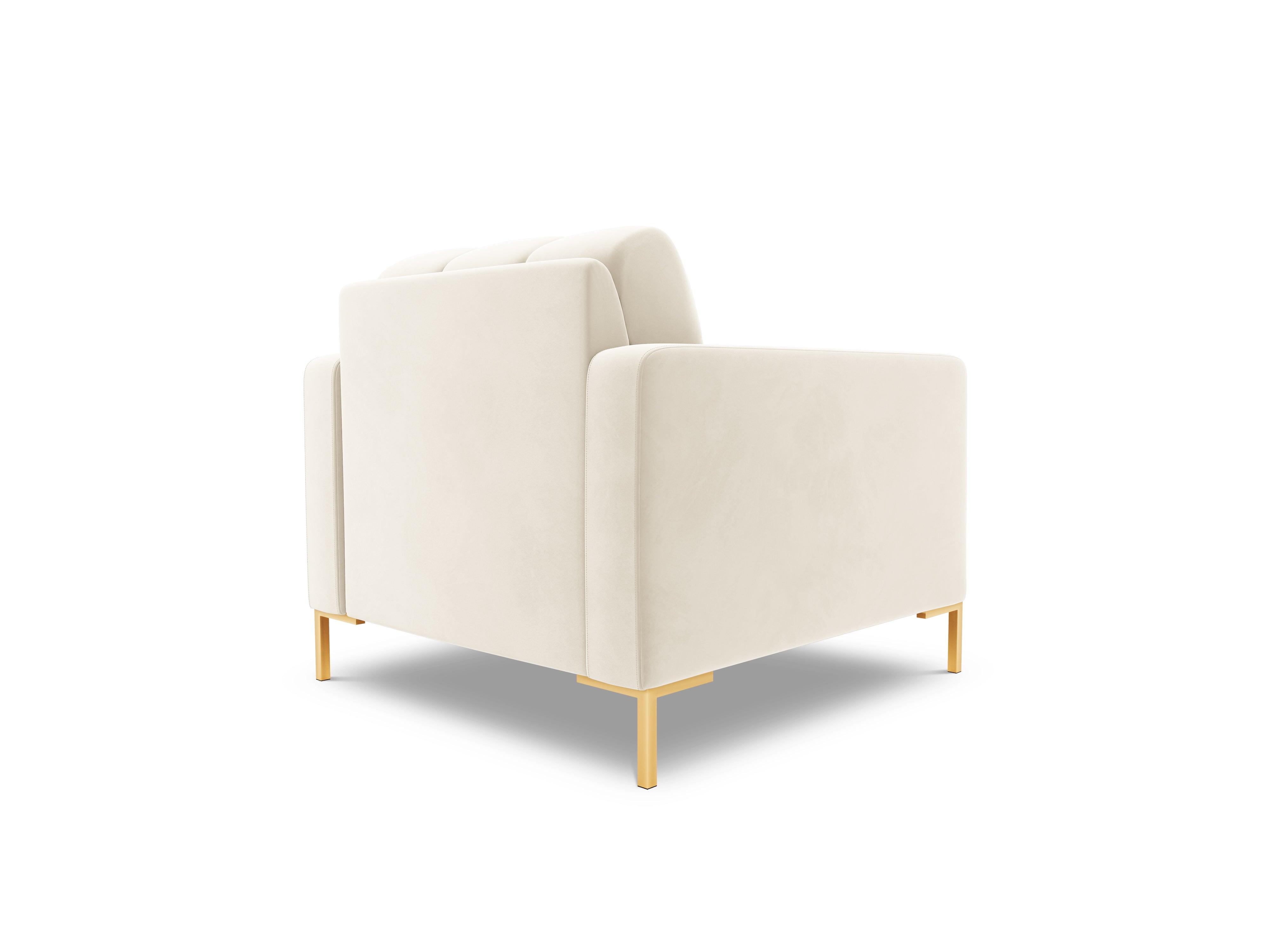 Armchair velvet BALI light beige with gold base - Eye on Design