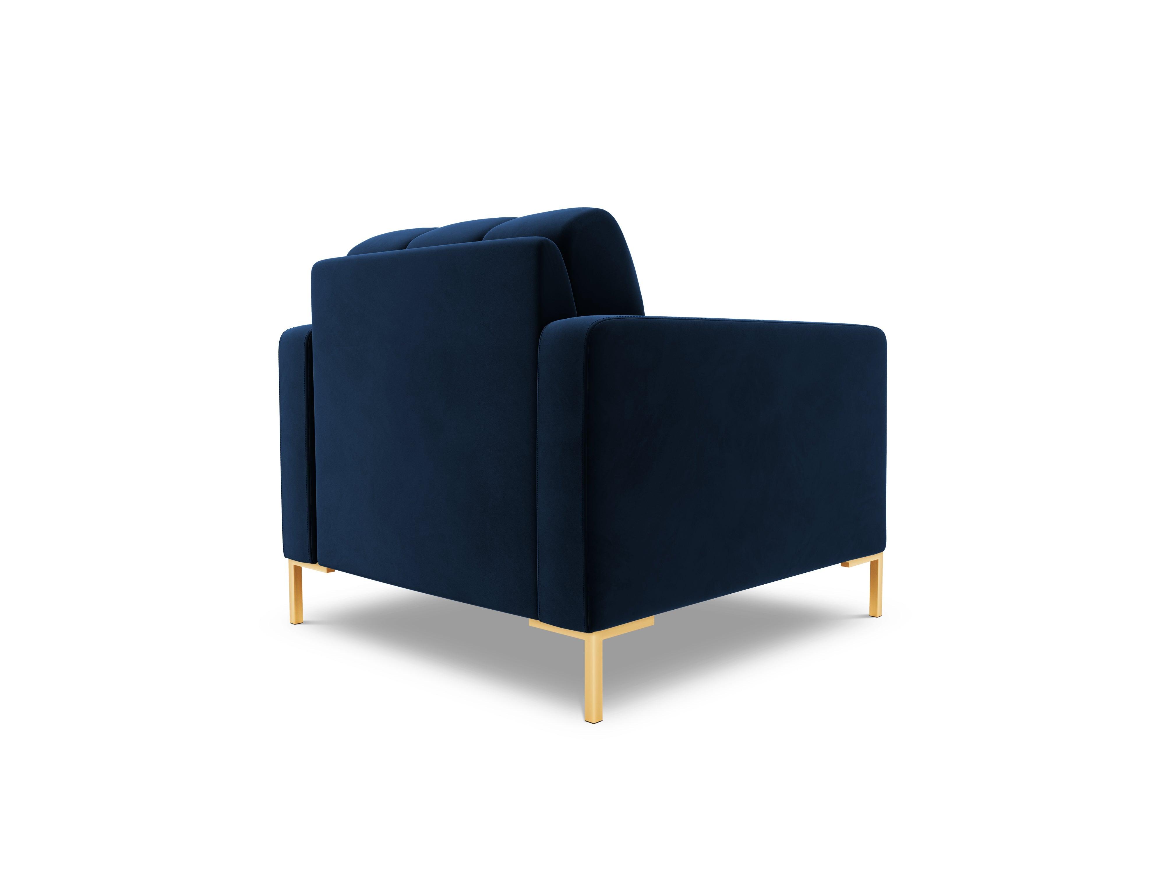 Armchair velvet BALI royal blue with gold base - Eye on Design