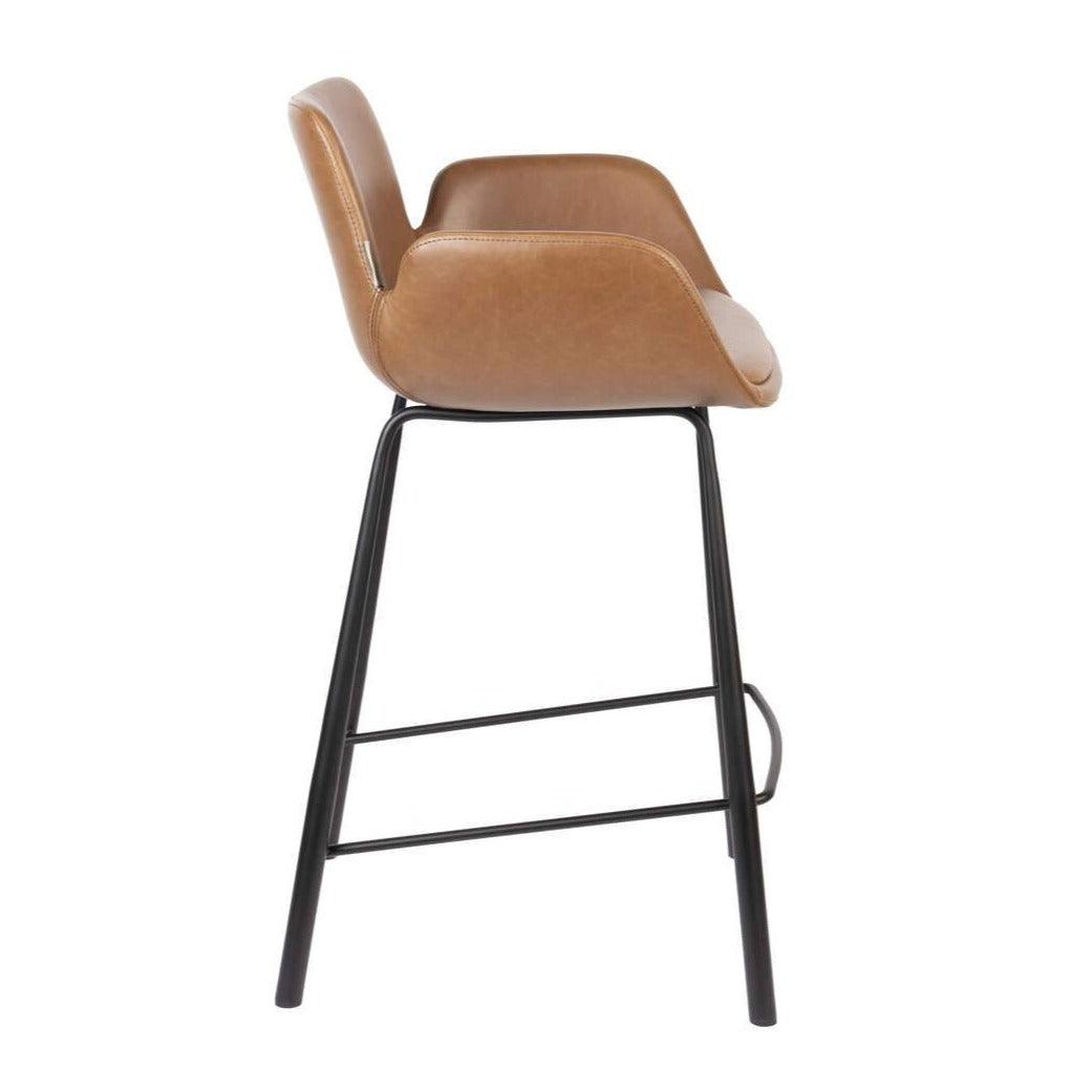 Bar chair BRIT eco leather brown - Eye on Design