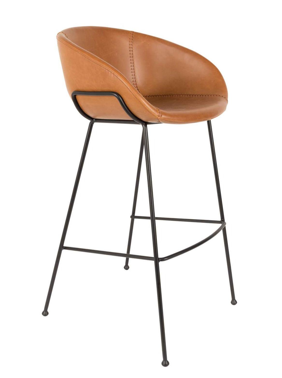 Bar stool FESTON eco leather brown - Eye on Design