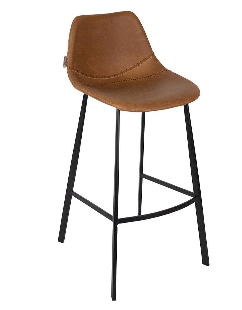 Bar stool FRANKY eco leather brown, Dutchbone, Eye on Design