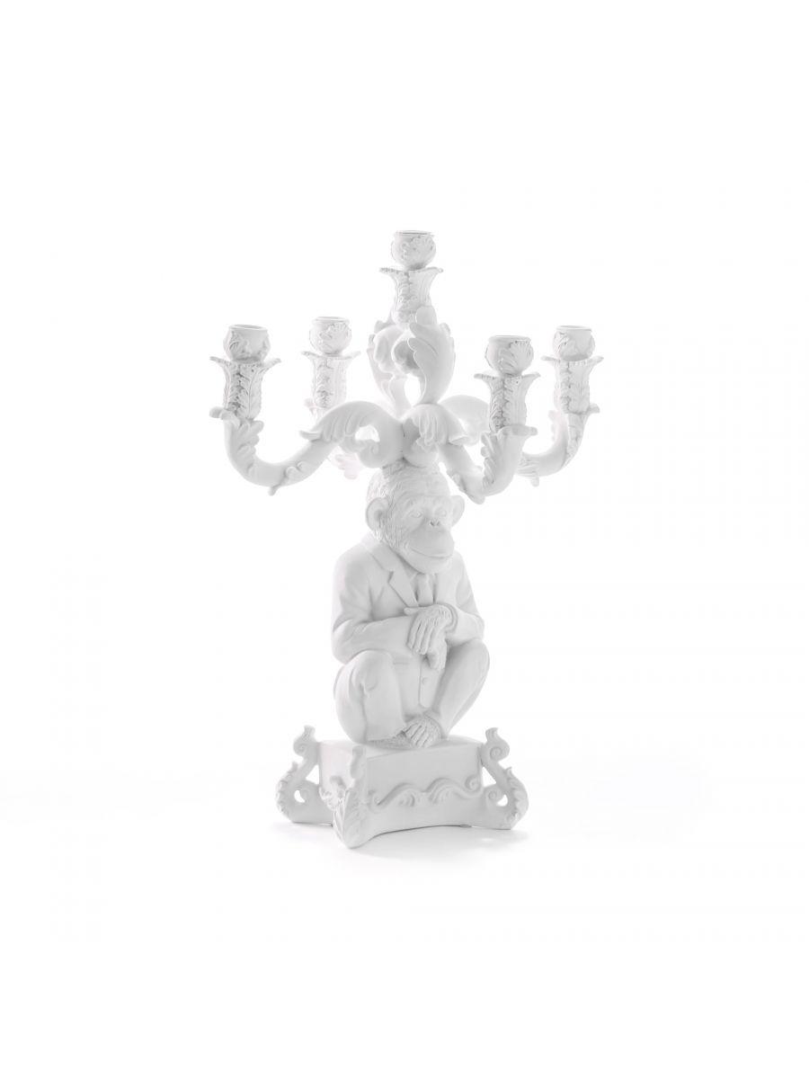 BURLESQUE CHIMP candle holder white - Eye on Design