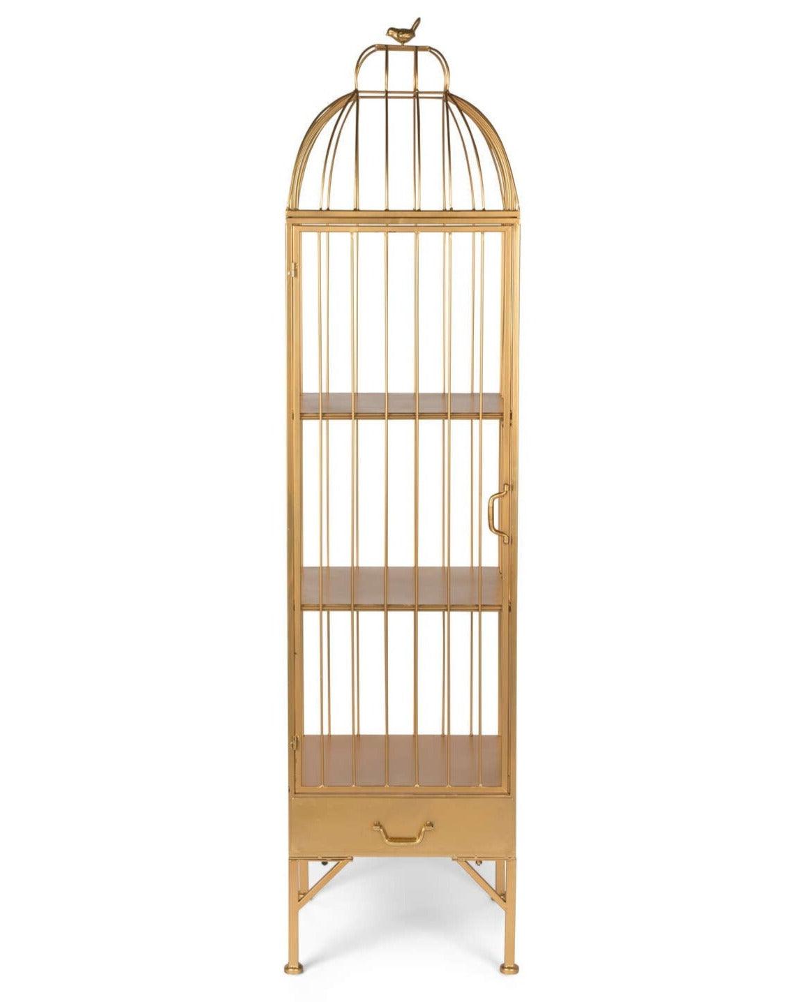 Kiss goodbye to these ordinary white shelves and take the type of cabinet worthy of your own exhibition. Drawing from a classic bird cage inspiration, the Unlock Me cabinet is a golden pleasure that looks as good as the little things you want to keep in it. The three shelves and the lower drawer are supplemented with elegant lines and a powder -painted finish, but the best part of the cabinet is a bird that sits not inside, but at the top. Symbol of fun and freedom if it ever existed!