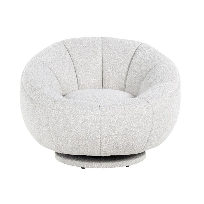 CATANIA swivel armchair white bouclé - Eye on Design