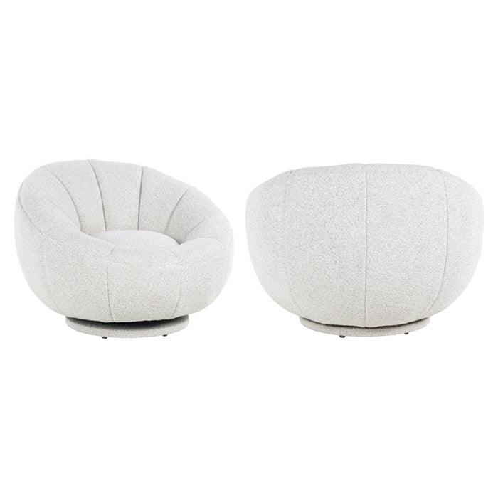 CATANIA swivel armchair white bouclé - Eye on Design