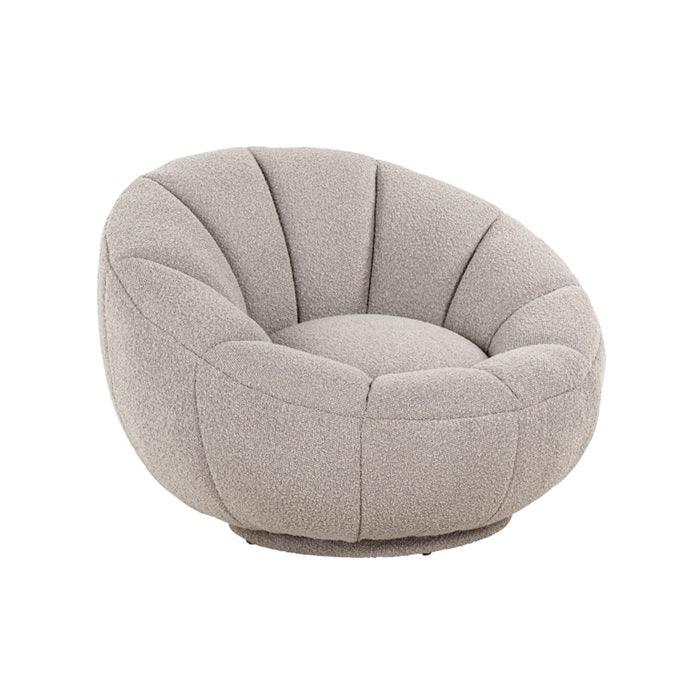 CATANIA taupe bouclé swivel armchair - Eye on Design