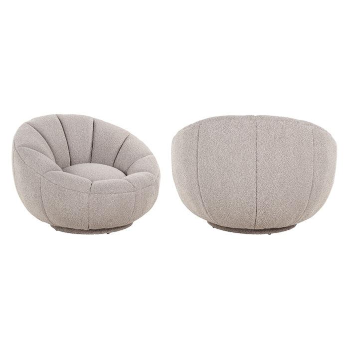 CATANIA taupe bouclé swivel armchair - Eye on Design