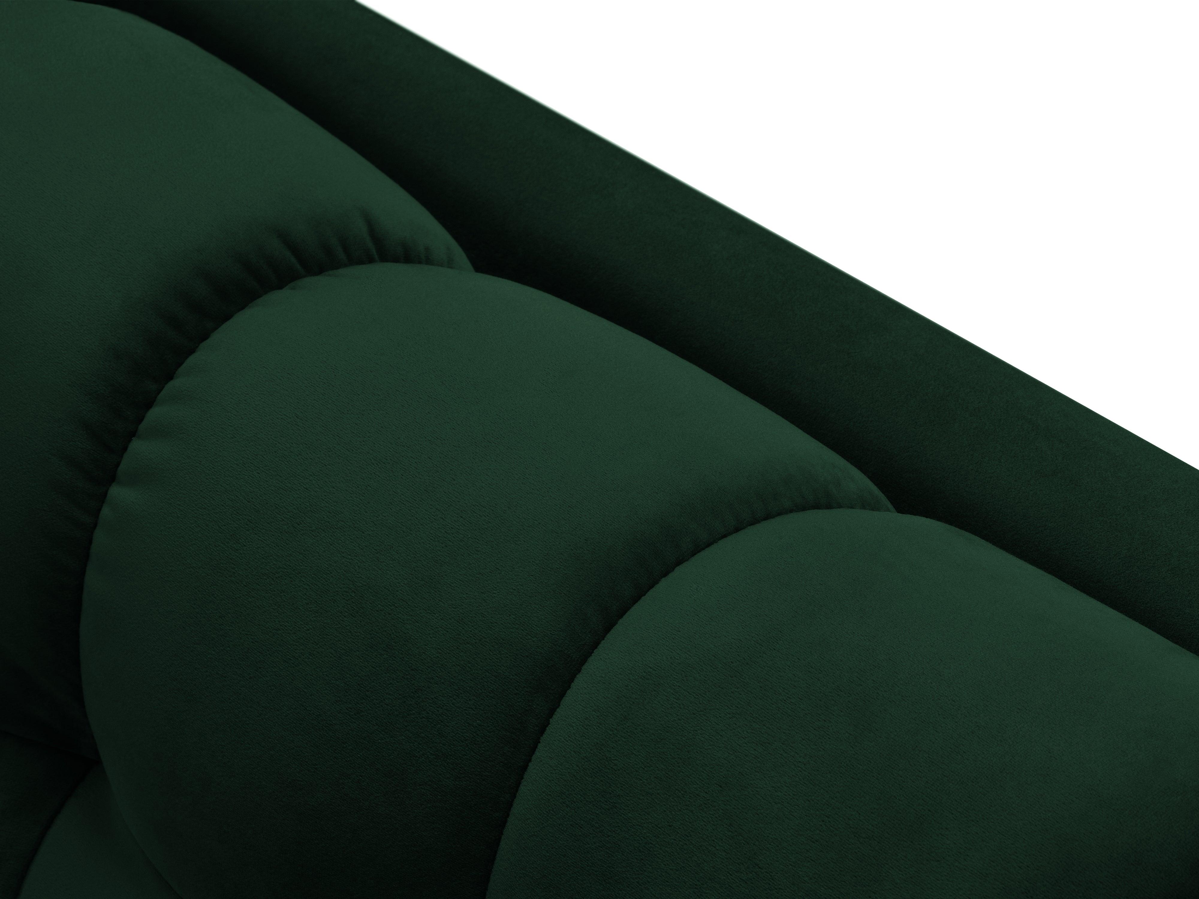 Chaise longue velvet left side BALI bottle green with black base - Eye on Design