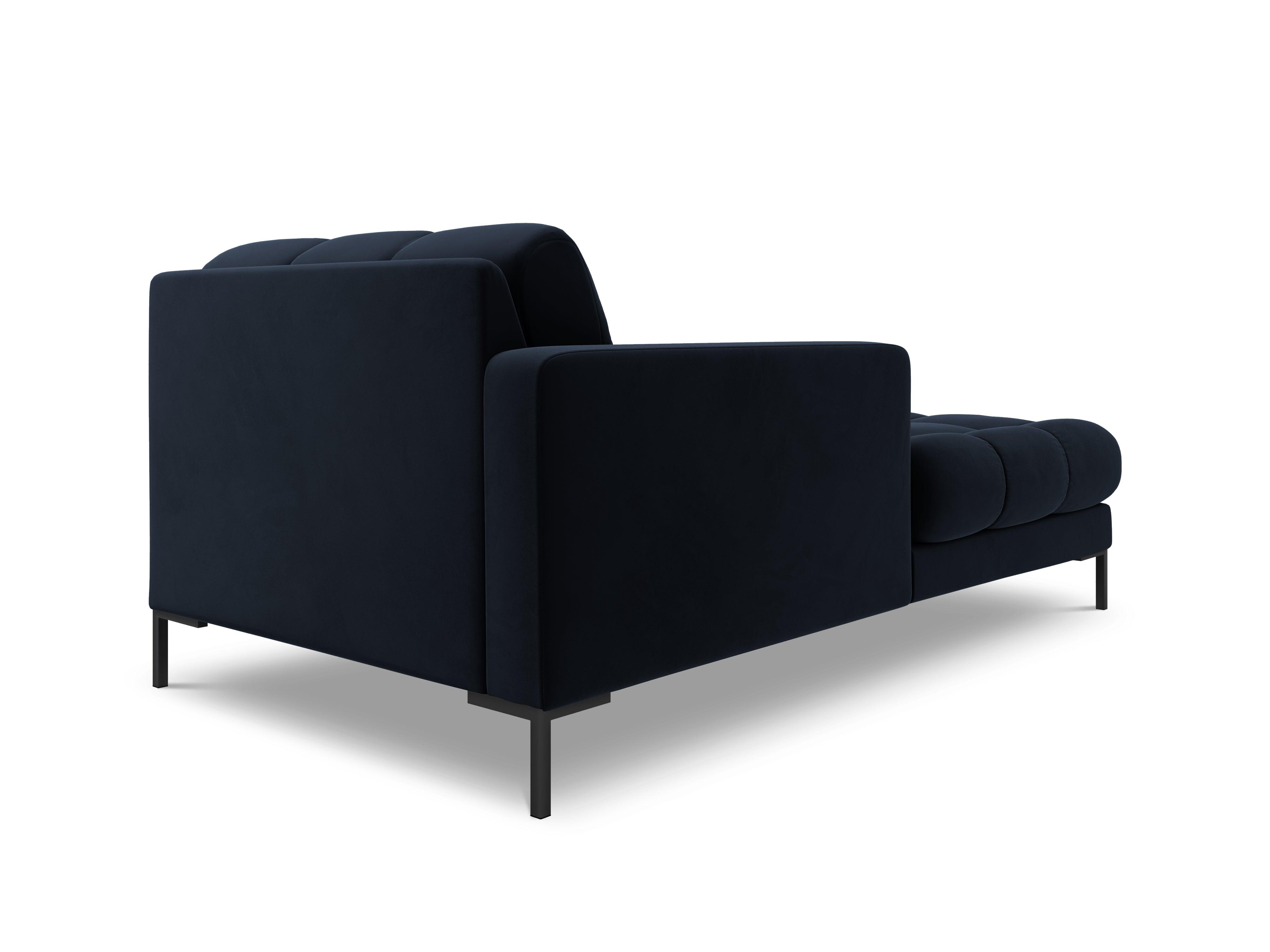 Chaise longue velvet left side BALI dark blue with black base - Eye on Design