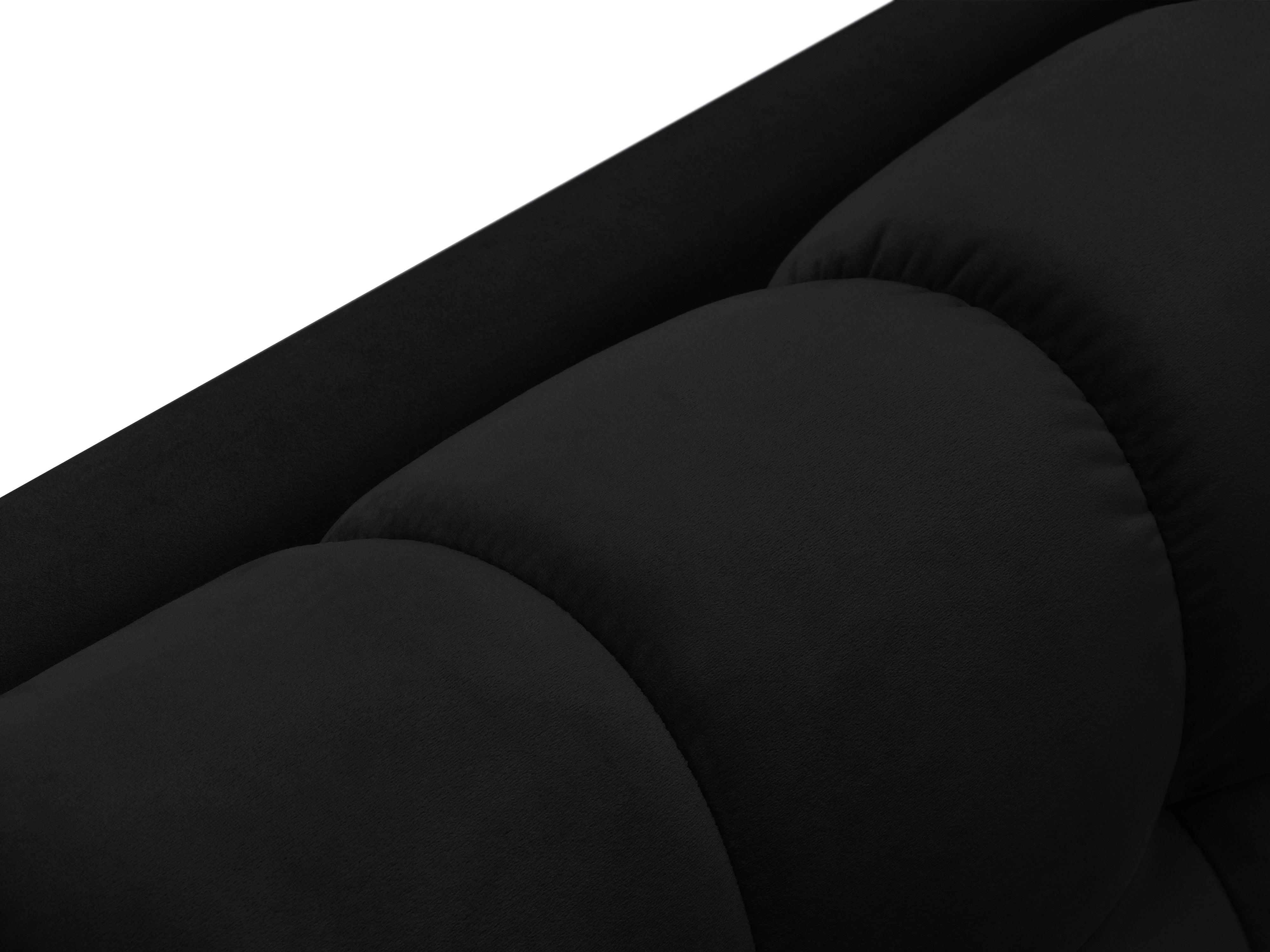 Chaise longue velvet right side BALI black with black base - Eye on Design