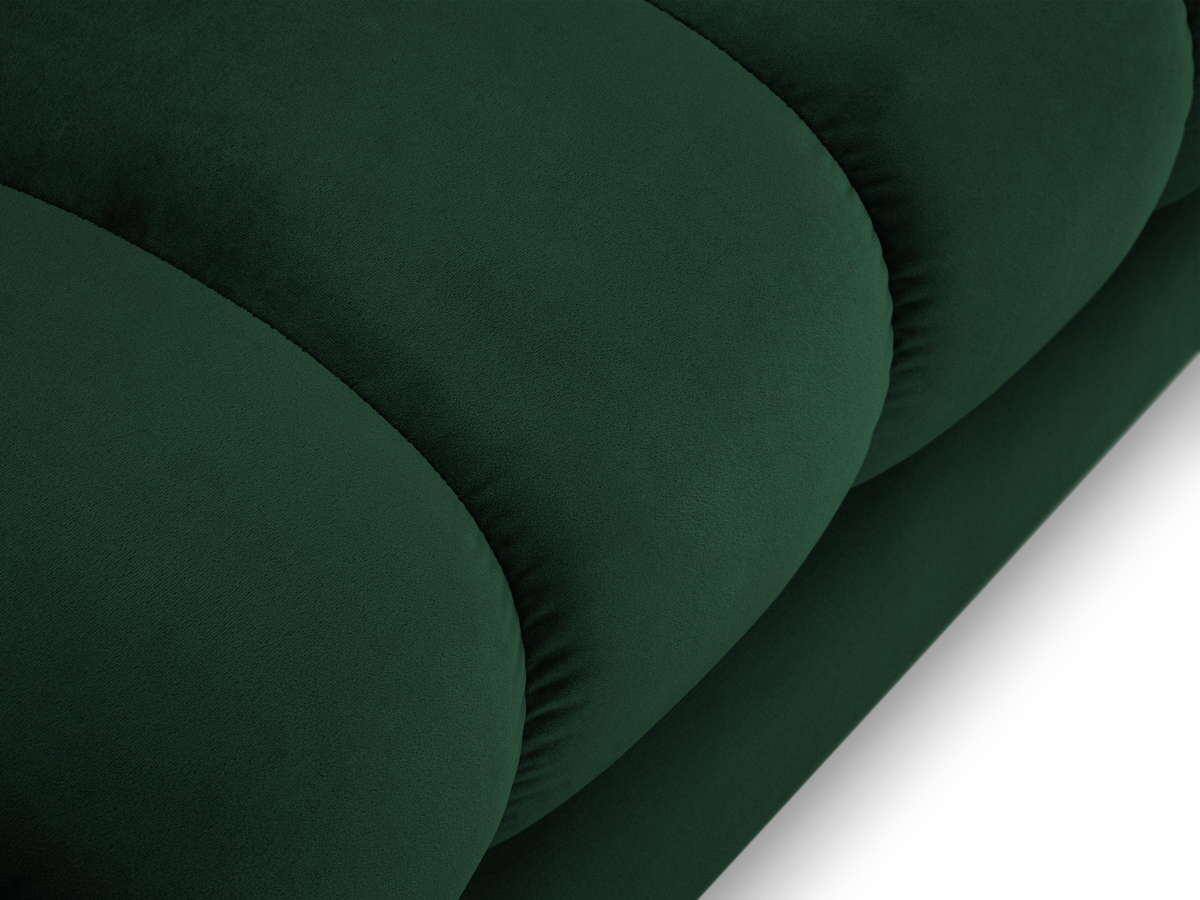 Chaise longue velvet right side BALI bottle green with black base - Eye on Design