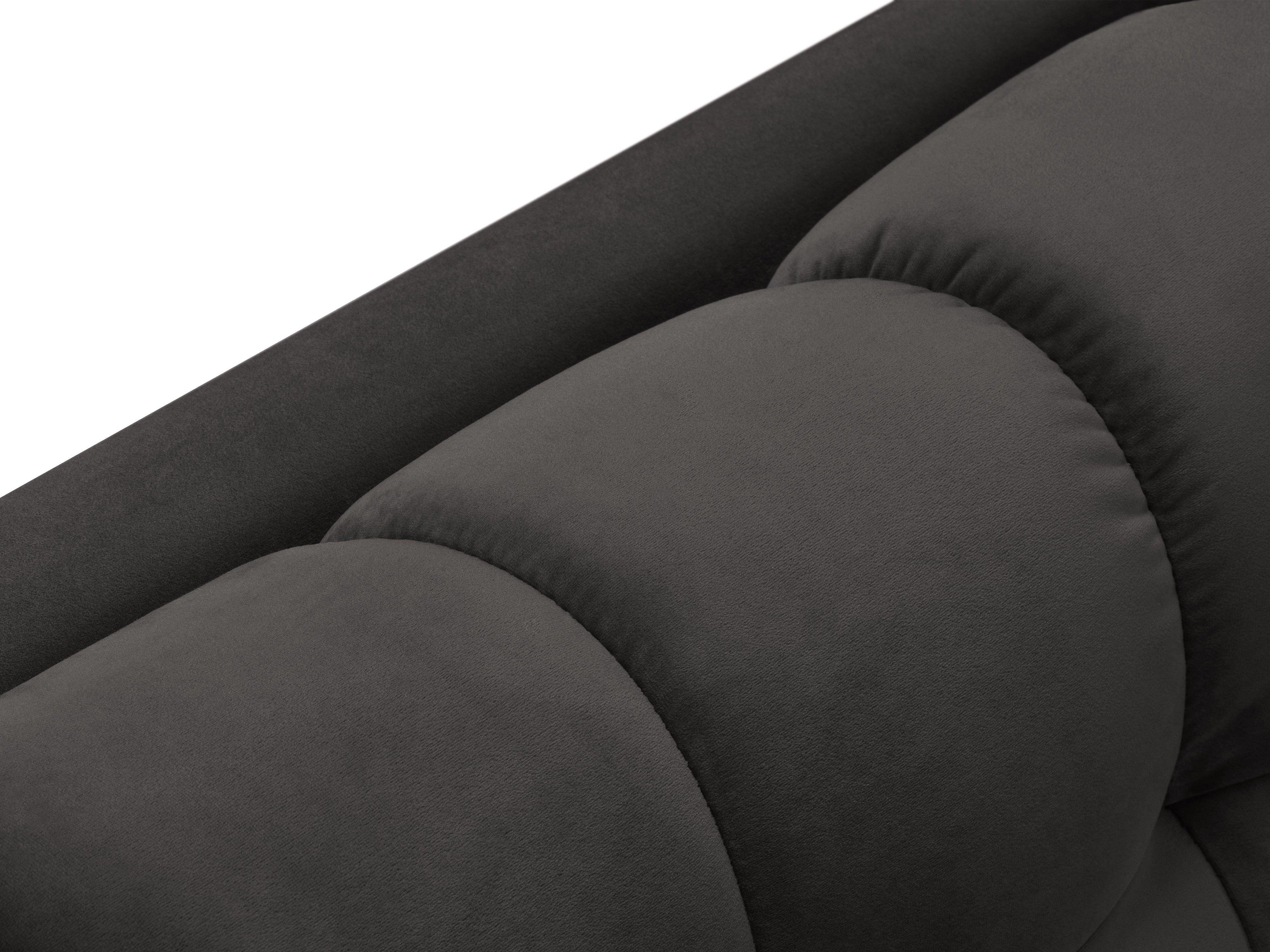 Chaise longue velvet right side BALI dark grey with black base - Eye on Design