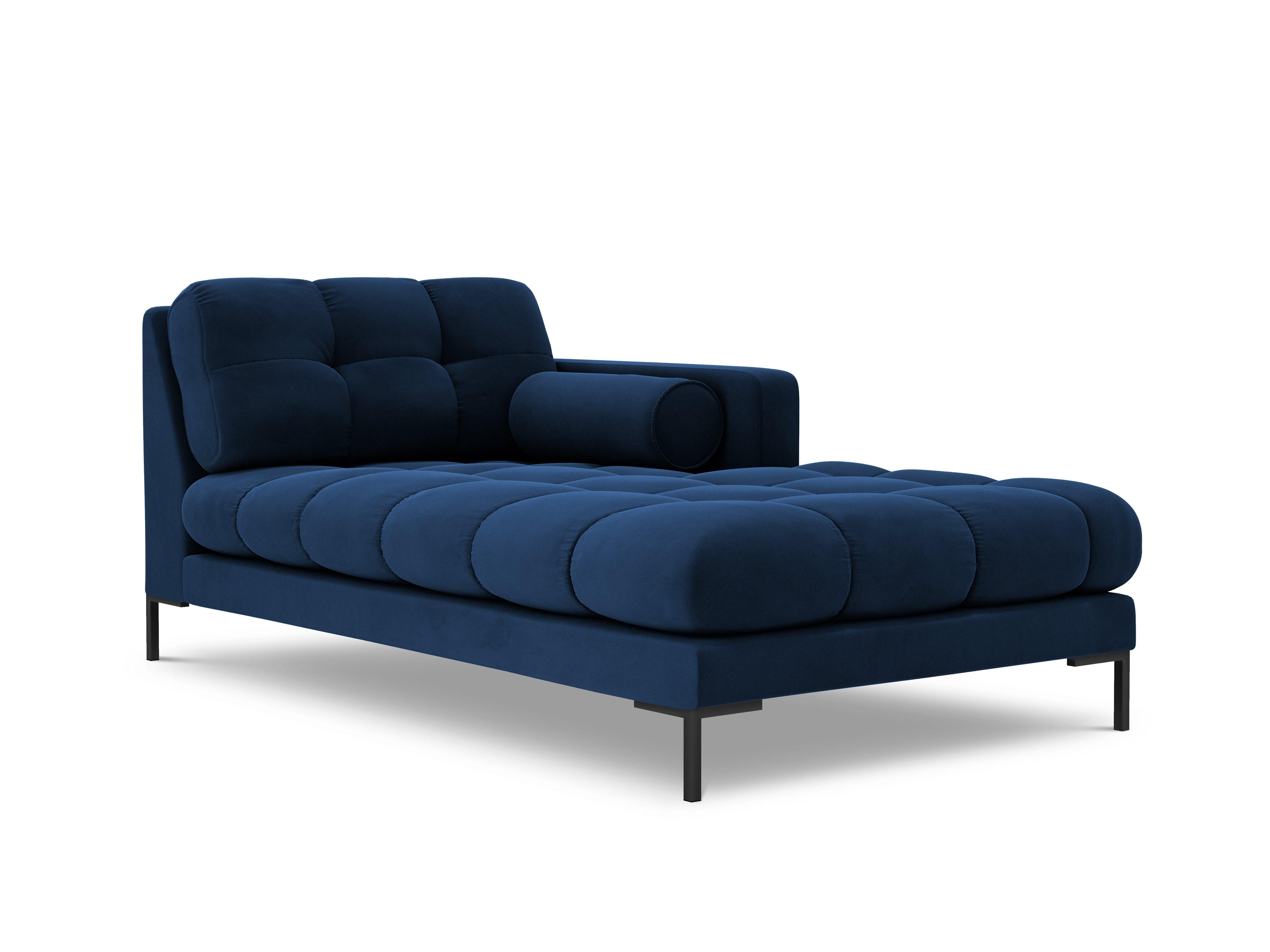 Chaise longue velvet right side BALI royal blue with black base - Eye on Design