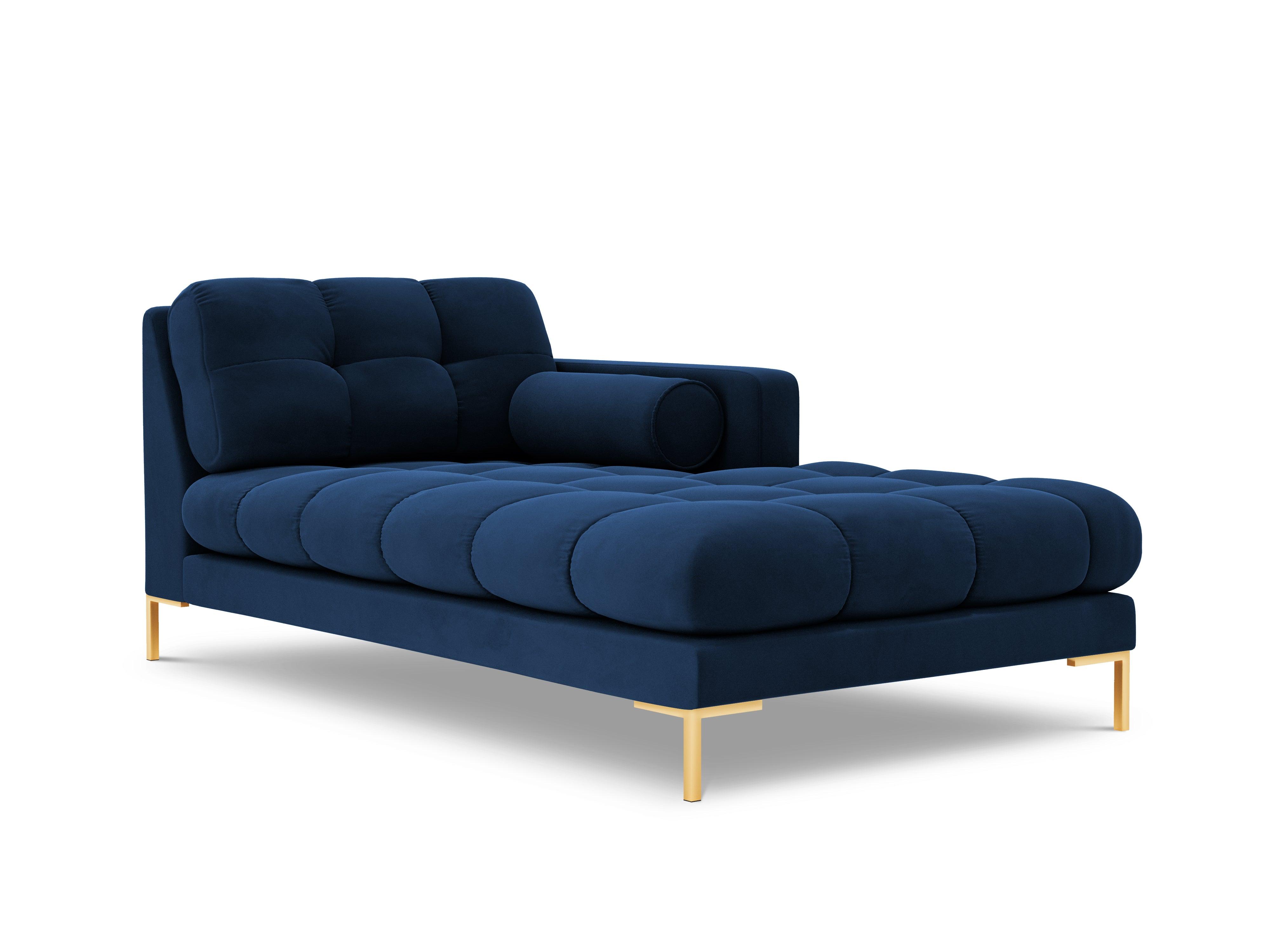 Chaise longue velvet right side BALI royal blue with gold base - Eye on Design