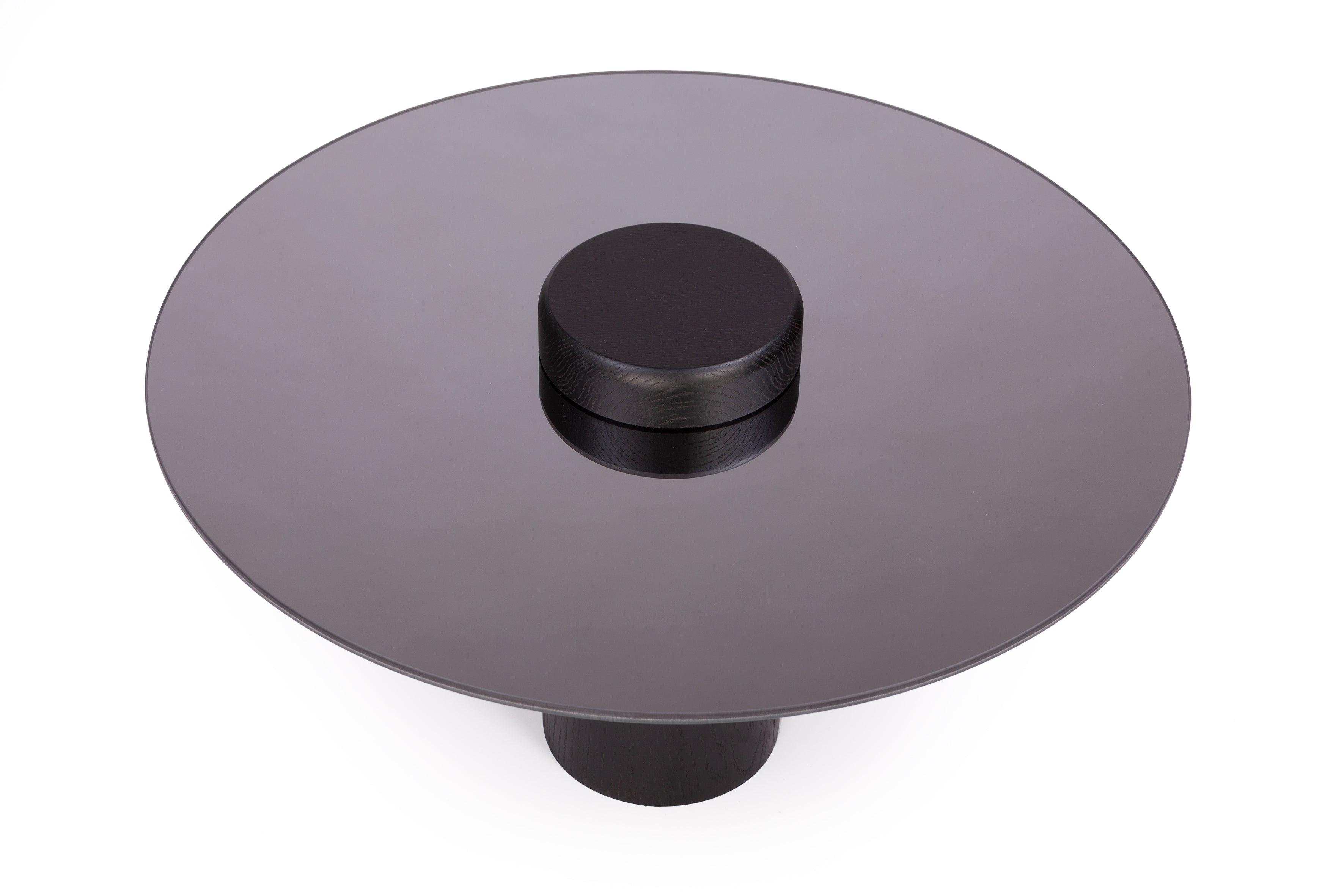 Coffee table SKIEN black oak with mirrored top - Eye on Design