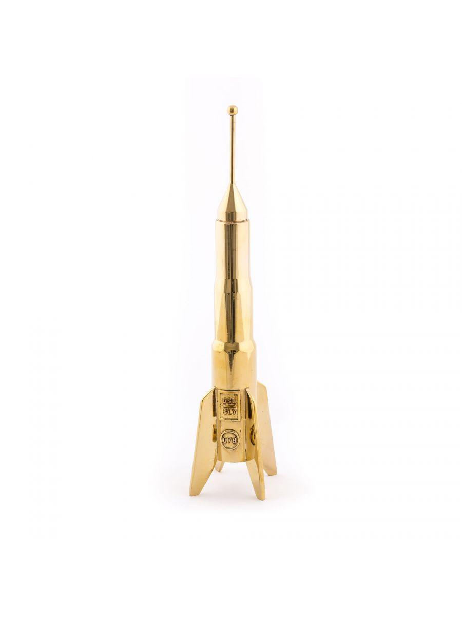 COSMIC DINER LUNAR HARD ROCKET gold high candle holder - Eye on Design