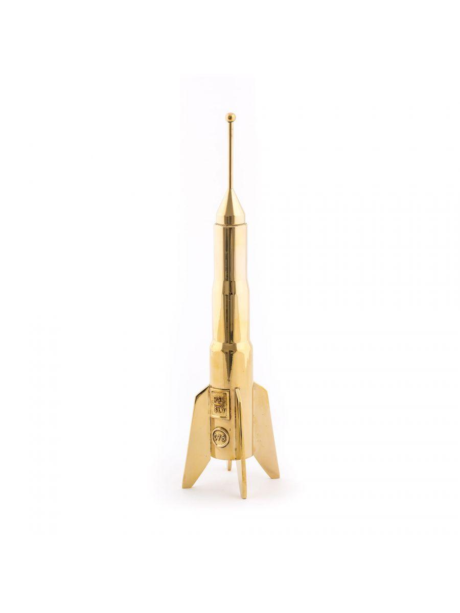 COSMIC DINER LUNAR HARD ROCKET gold high candle holder - Eye on Design