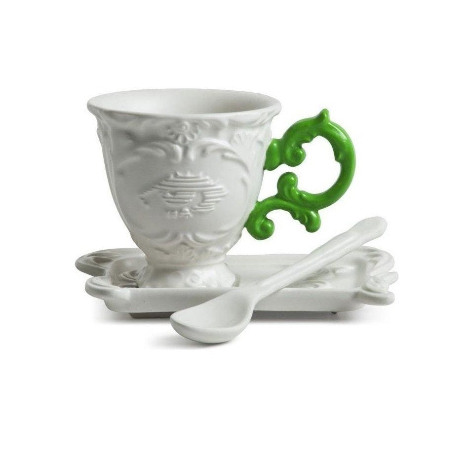 Cup with spoon and saucer I-WARES I-COFFEE green - Eye on Design