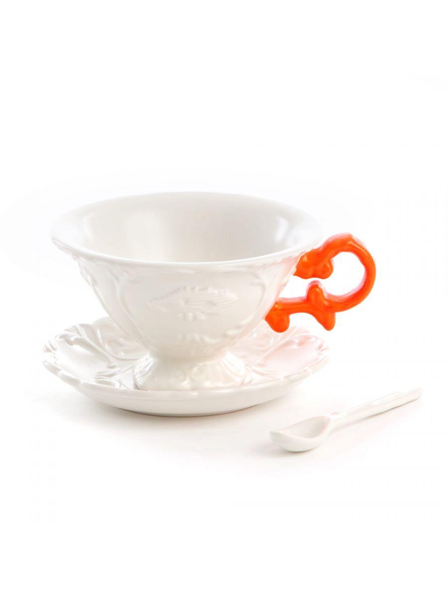 Cup with spoon and saucer I-WARES I-TEA orange - Eye on Design