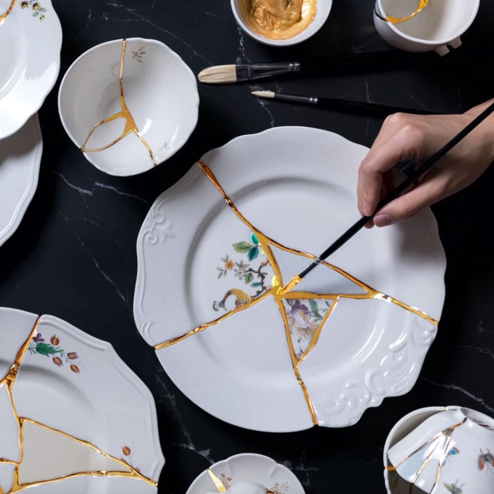 Dinner plate KINTSUGI #2 porcelain - Eye on Design