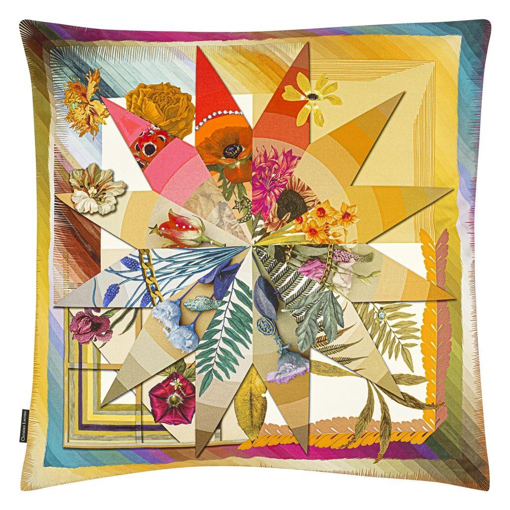 Double-sided pillow BOTANIC RAINBOW cotton satin - Eye on Design