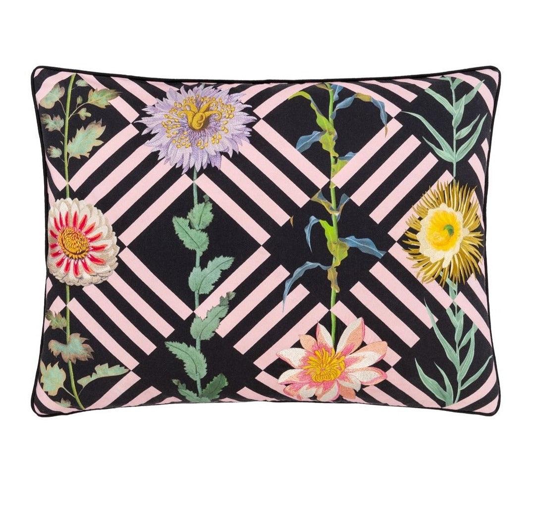 Double-sided pillow FLOWER'S GAME BOURGEON cotton satin - Eye on Design