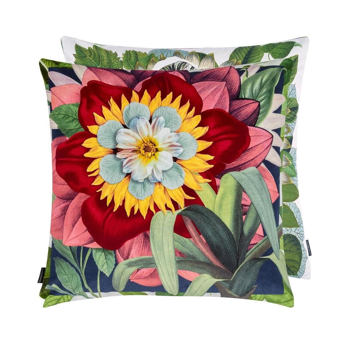 Double sided pillow FLOWERWORKS CAMELIA cotton satin - Eye on Design