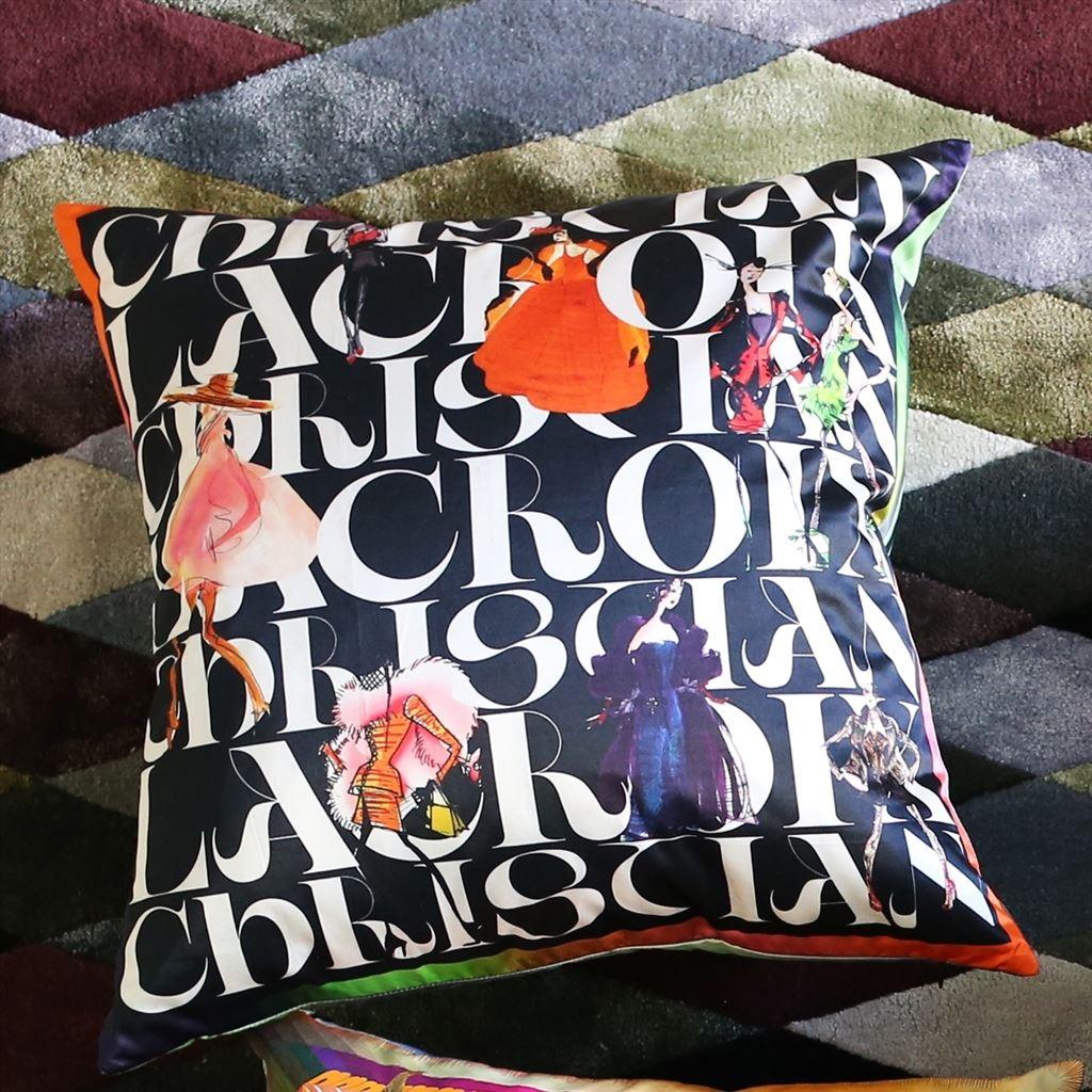 Double-sided pillow LACROIX PARADE JAIS cotton satin - Eye on Design