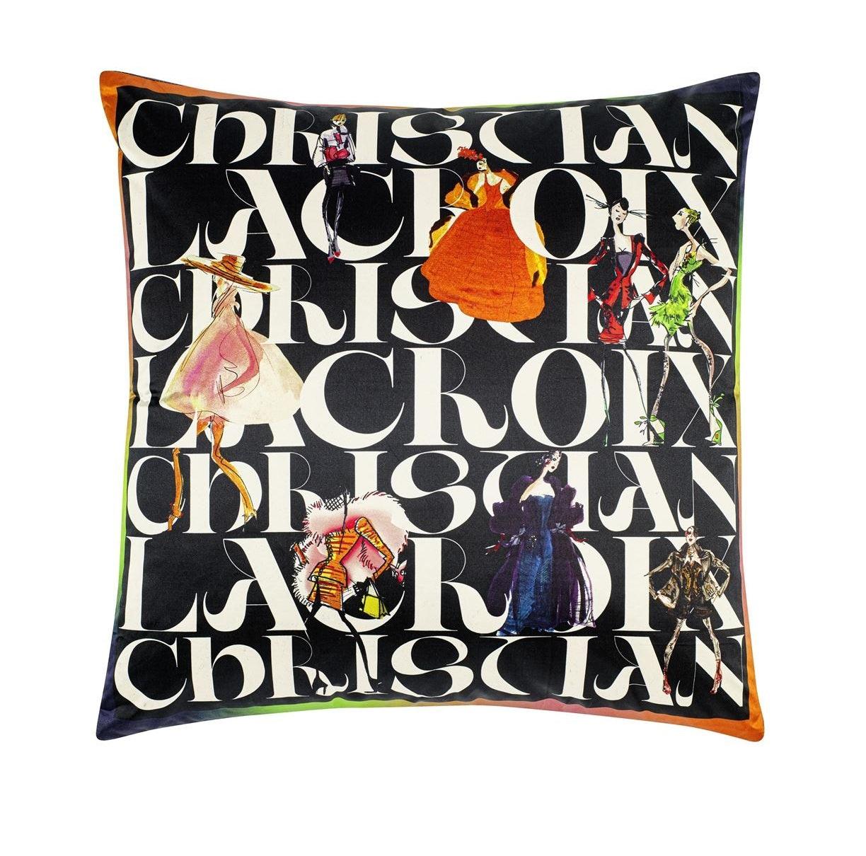 Double-sided pillow LACROIX PARADE JAIS cotton satin - Eye on Design