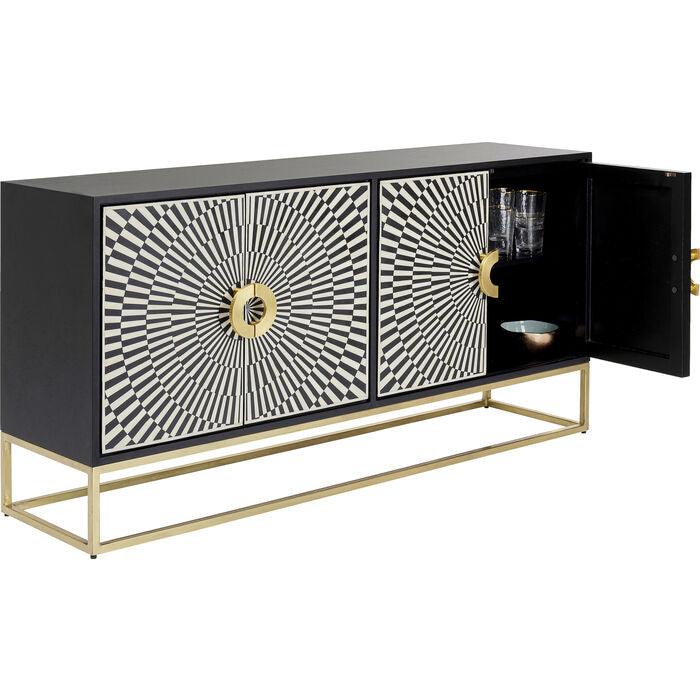 ELECTRO chest of drawers black with gold details - Eye on Design