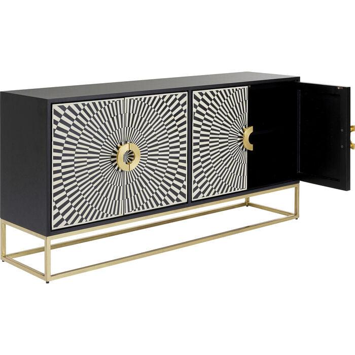 ELECTRO chest of drawers black with gold details - Eye on Design