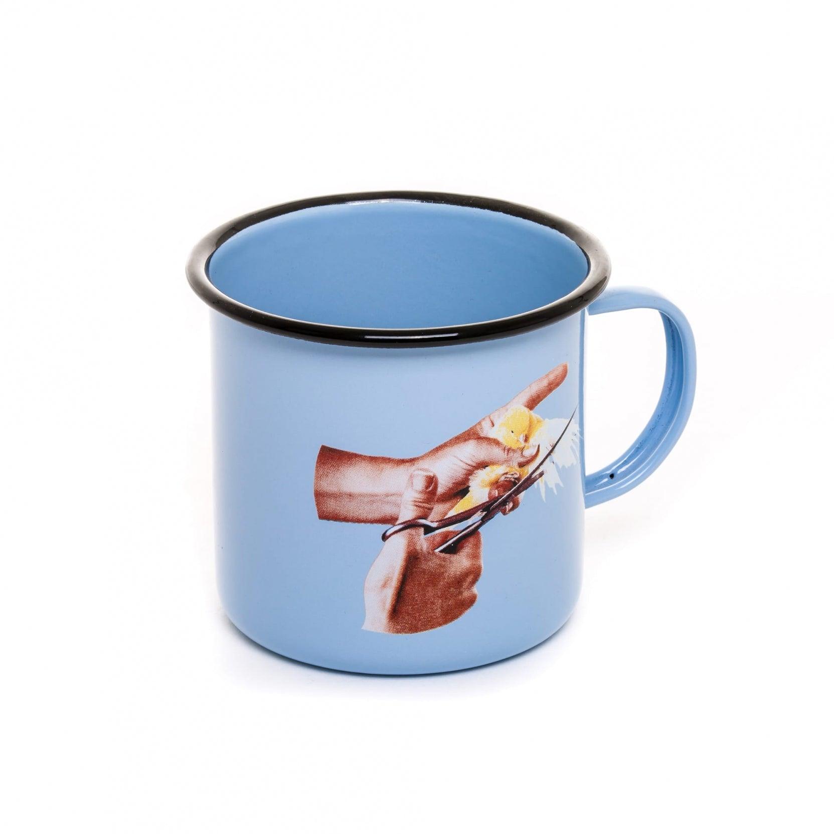 Enamel mug BIRD blue - Eye on Design