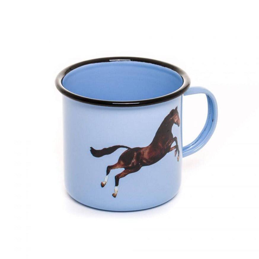 Enamel mug HORSE blue - Eye on Design